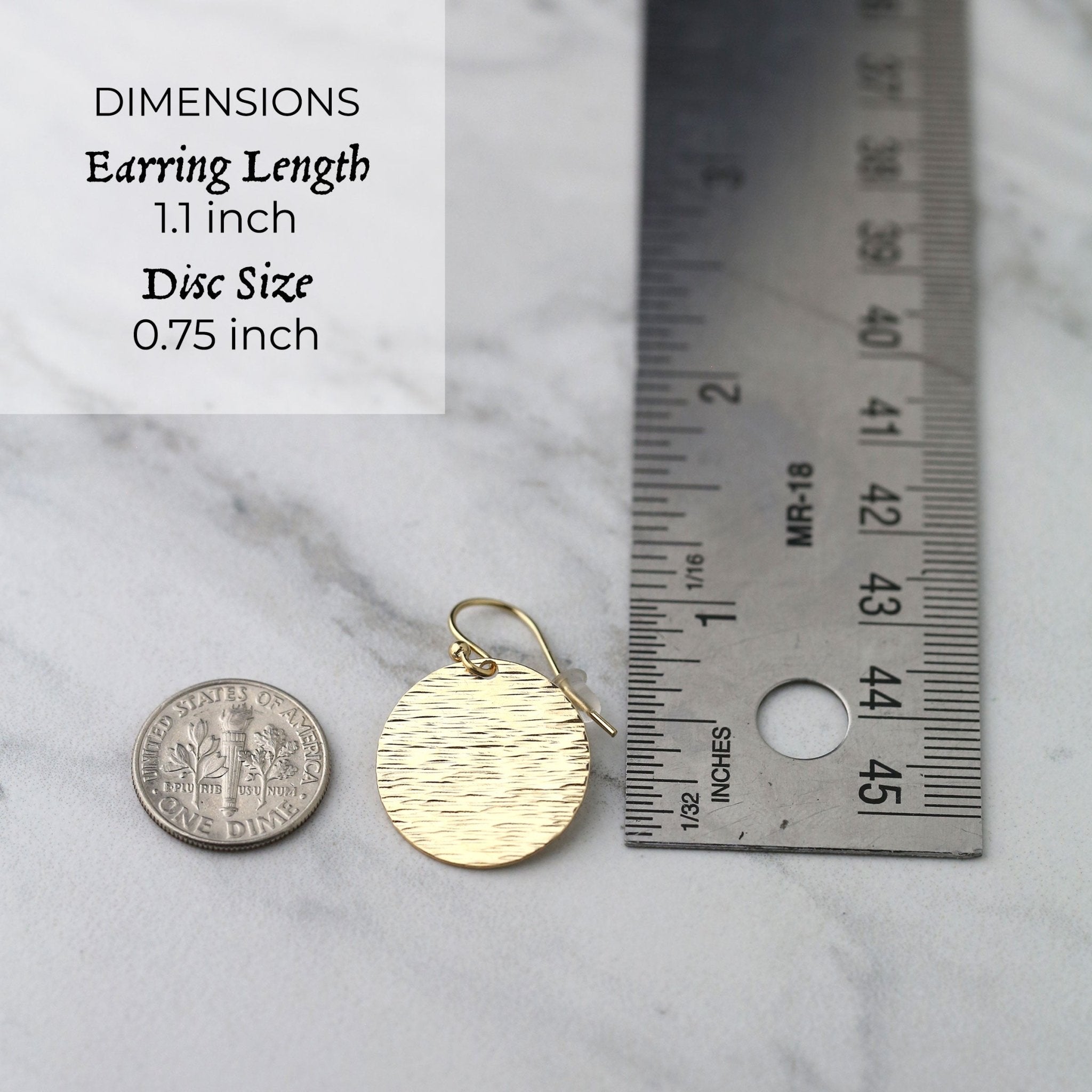 Large Bark Texture Gold Disc Earrings