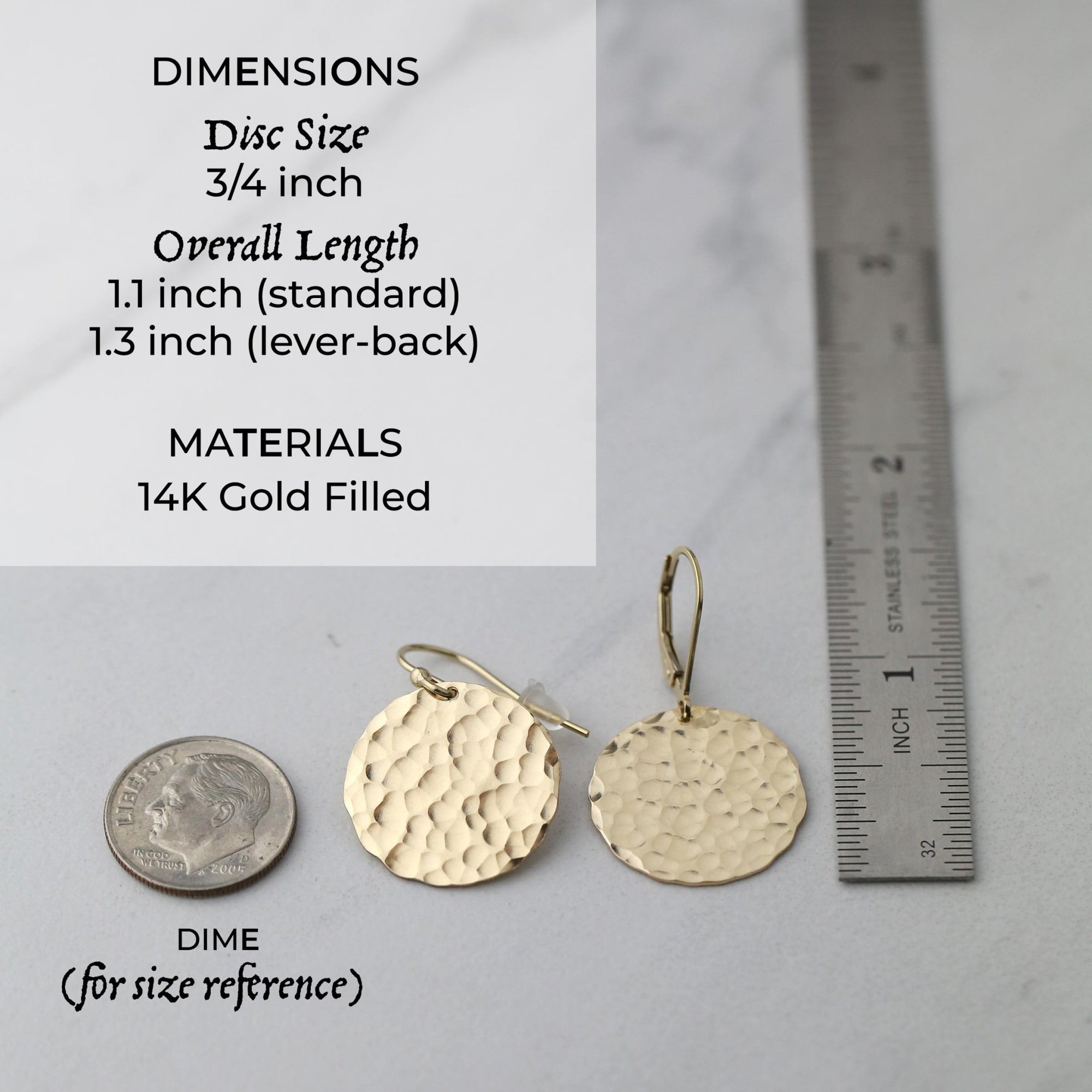 Large Hammered Gold Disc Earrings jewelry handmade by Burnish