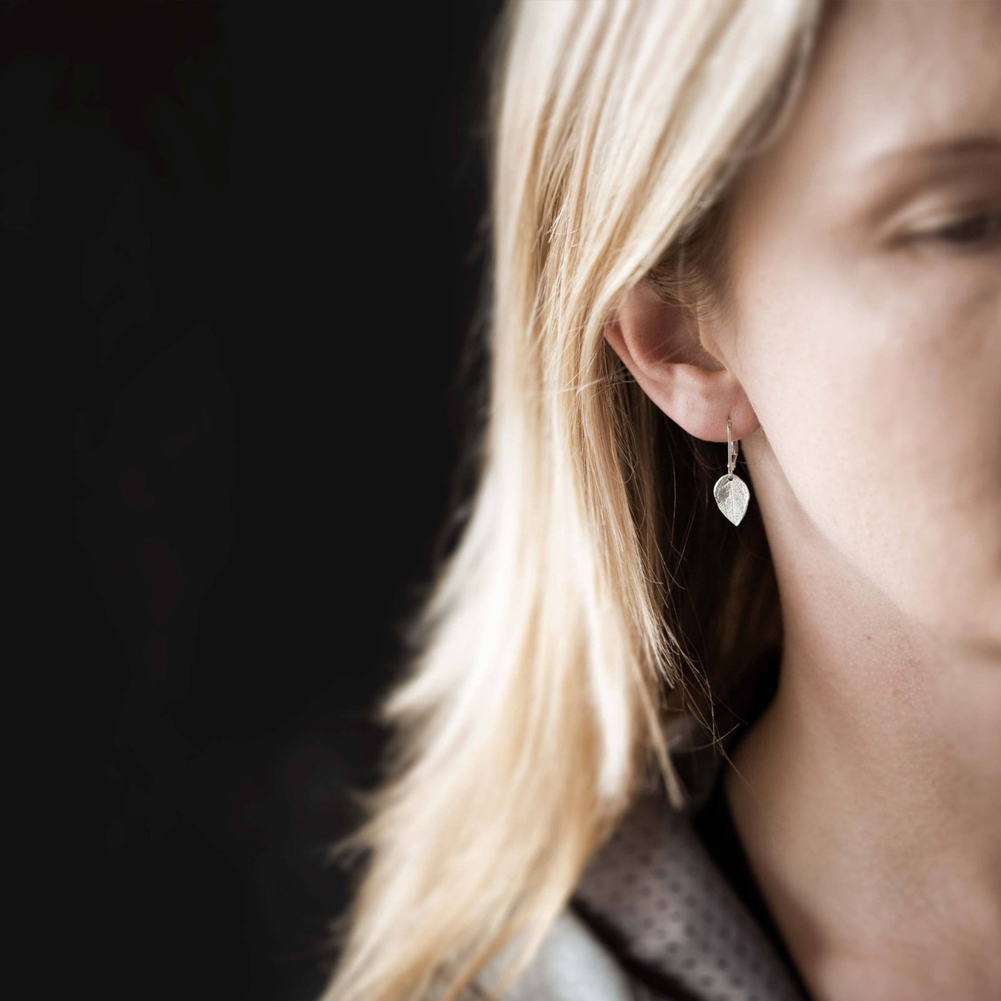 Leaf Lever-back Earrings - Handmade Jewelry by Burnish