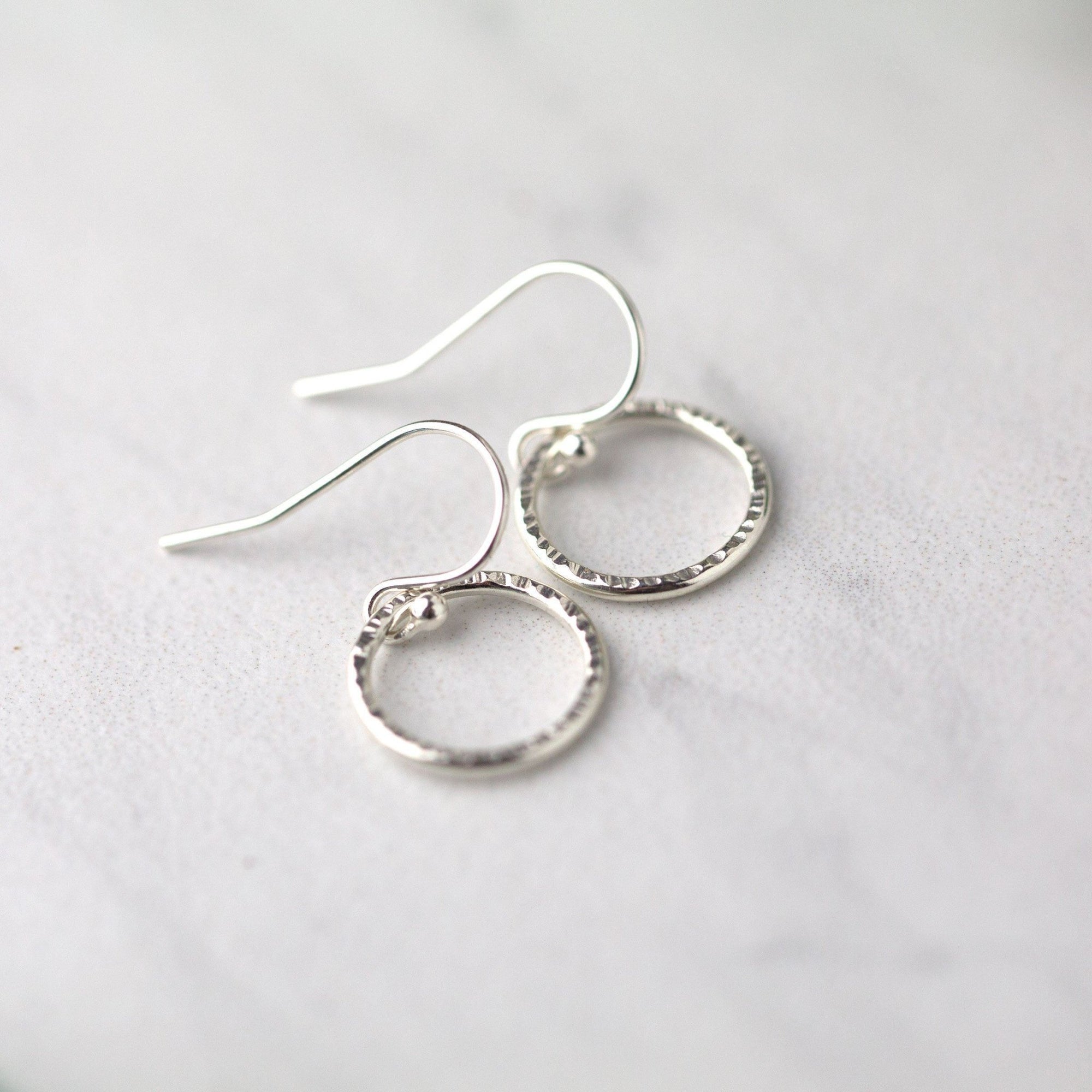 Medium Bark Circle Earrings jewelry handmade by Burnish