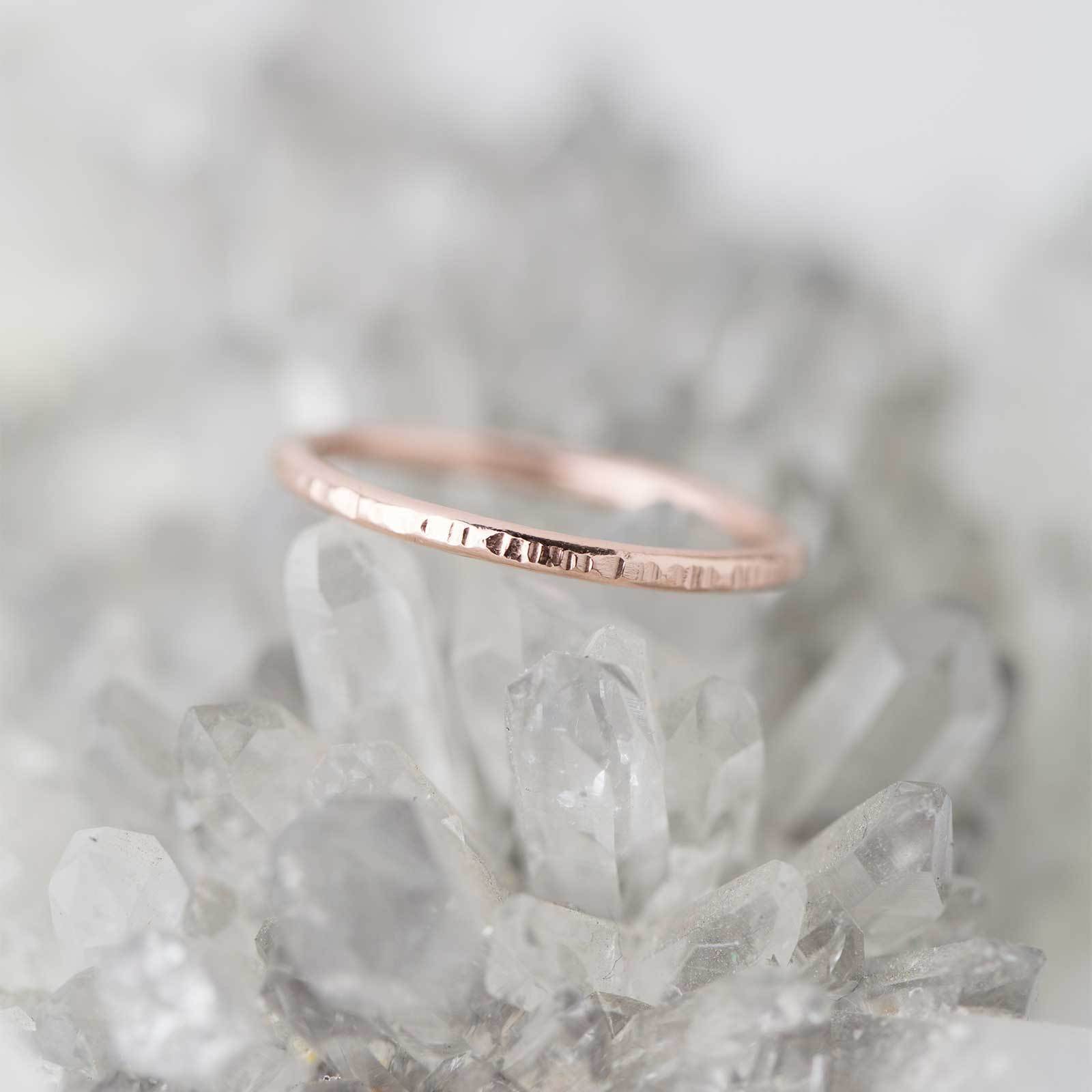 Medium Bark Ring - 14K Rose Gold - Handmade Jewelry by Burnish