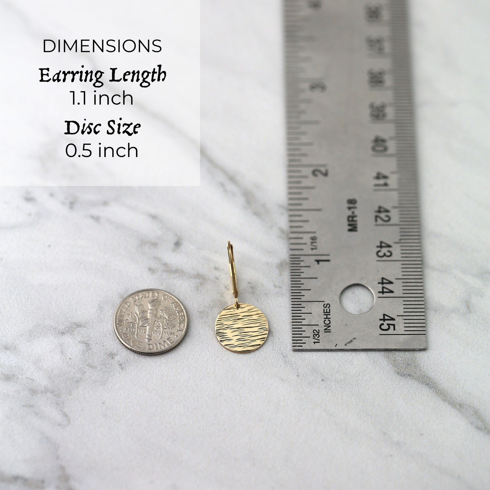 Medium Gold Hammered Bark Lever-back Earrings