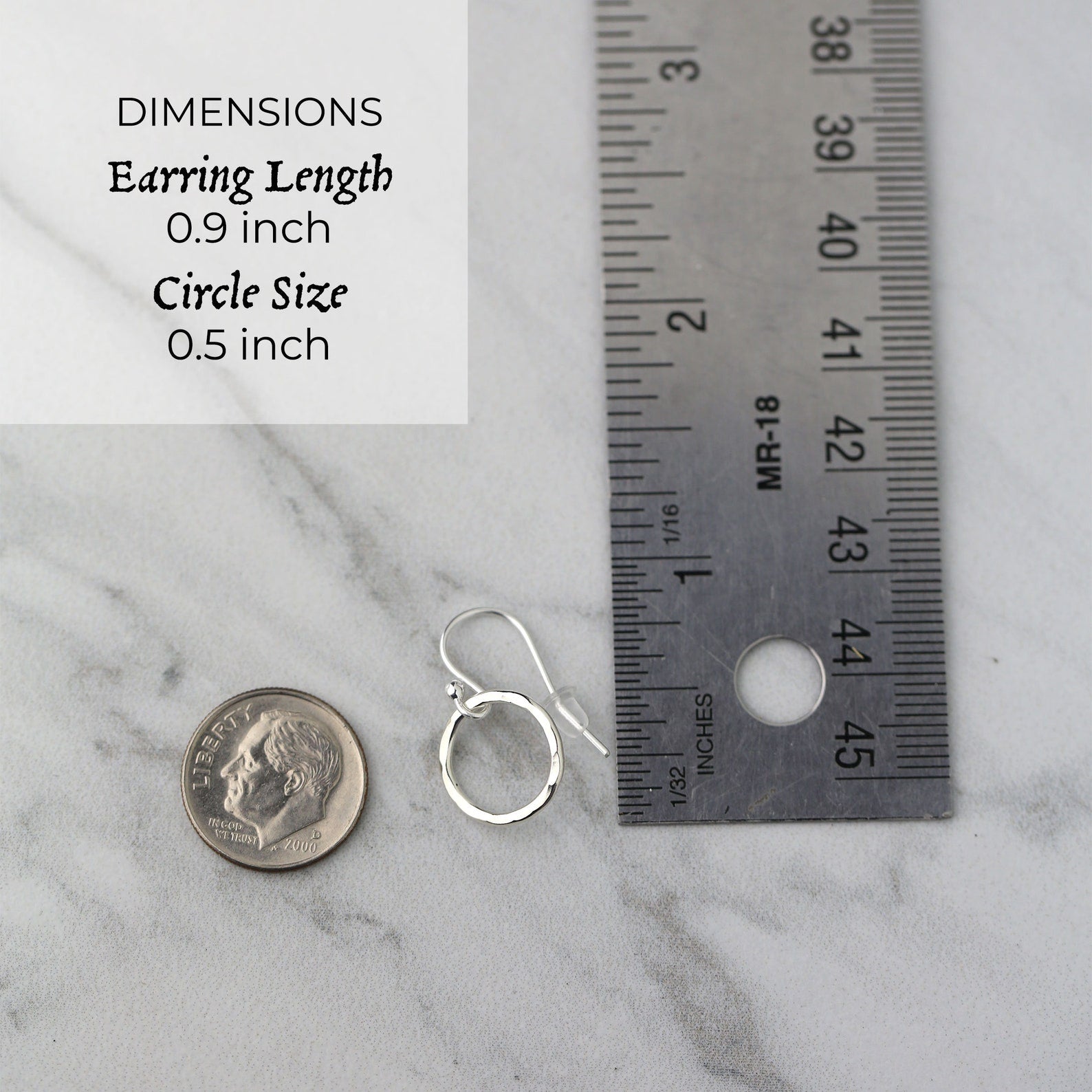 Medium Hammered Circle Earring jewelry handmade by Burnish
