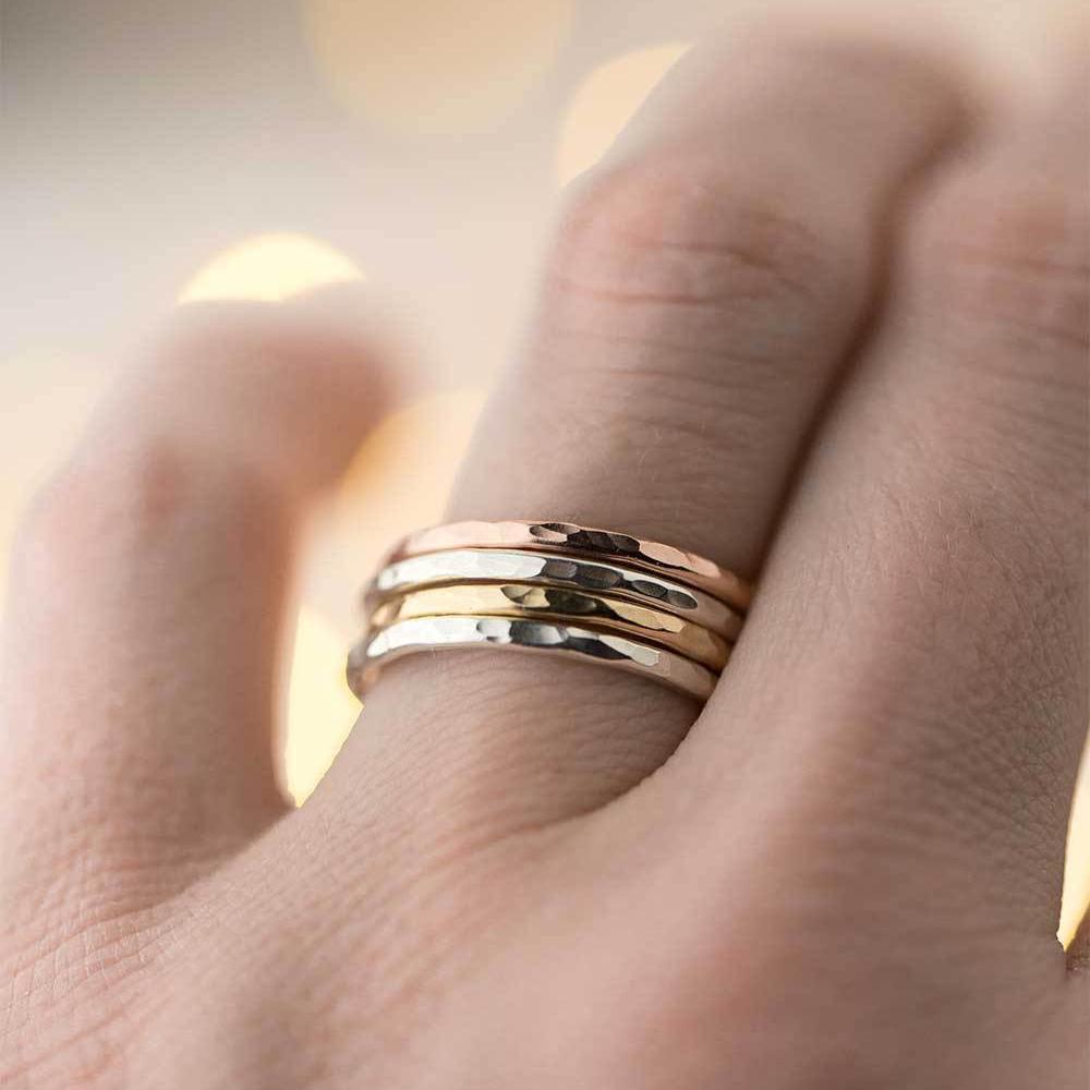 Medium Hammered Ring - Handmade Jewelry by Burnish