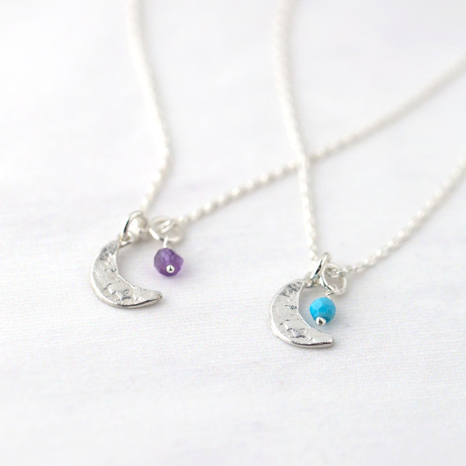 Moon Birthstone Necklace jewelry handmade by Burnish