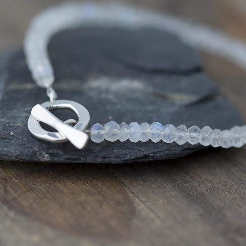 Moonstone Toggle Bracelet - Handmade Jewelry by Burnish