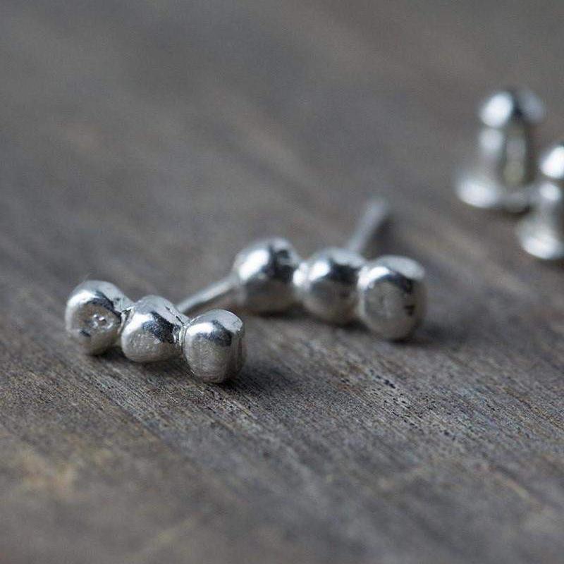 Nugget Bar Stud Earrings - Handmade Jewelry by Burnish