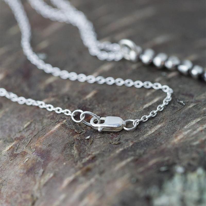 Nuggets Bar Necklace in Sterling Silver - Handmade Jewelry by Burnish