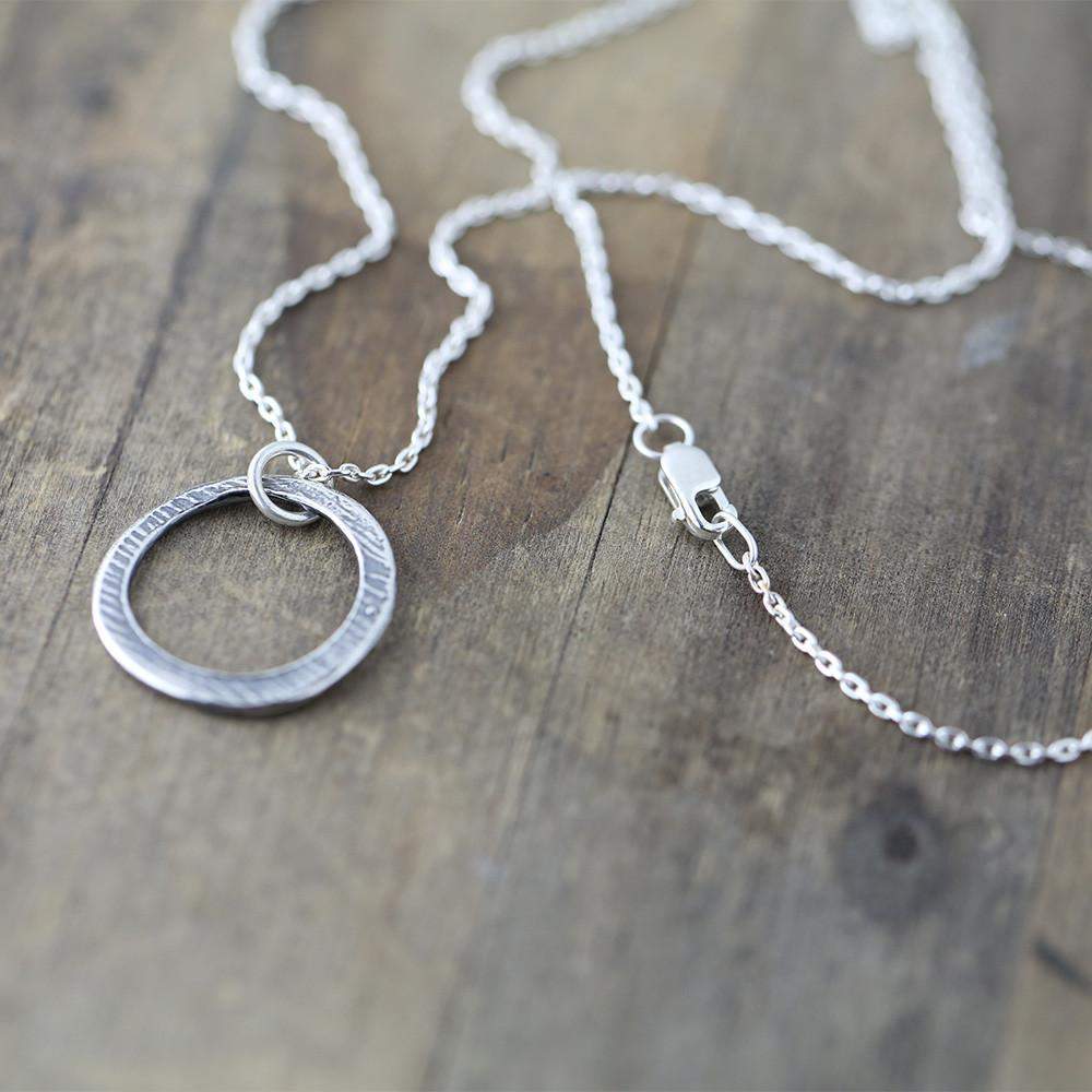 ONLY 1 - Rustic Circle Necklace - Handmade Jewelry by Burnish
