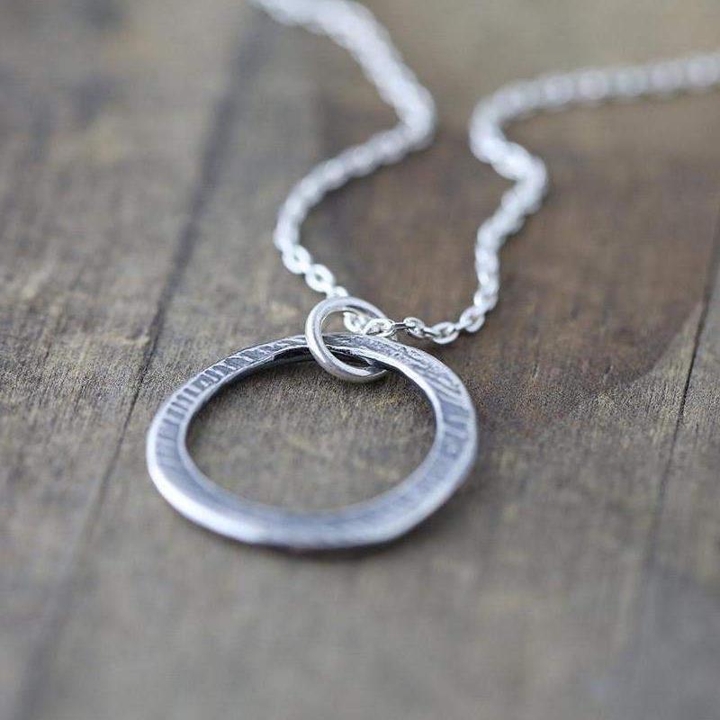 ONLY 1 - Rustic Circle Necklace - Handmade Jewelry by Burnish