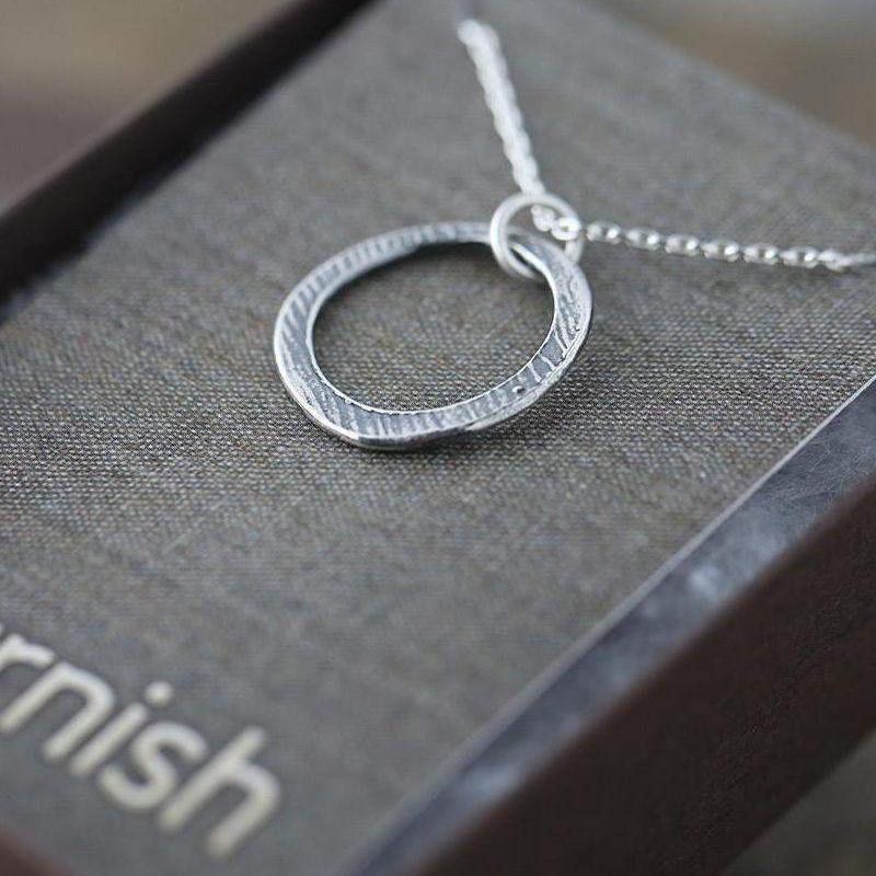 ONLY 1 - Rustic Circle Necklace - Handmade Jewelry by Burnish