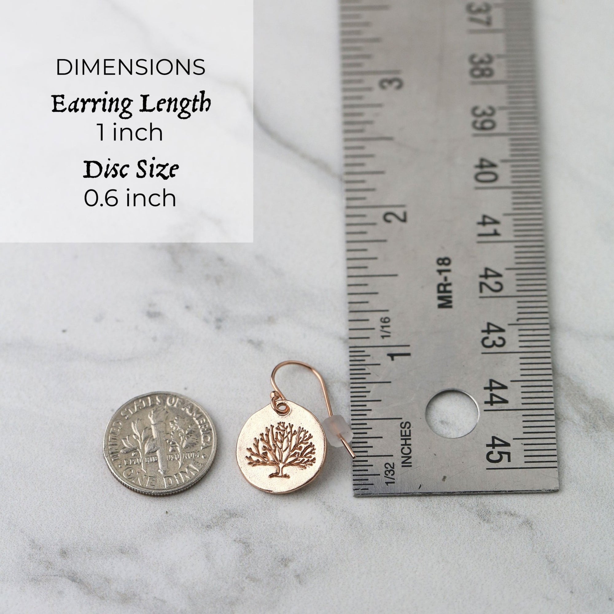 Rose Gold Tree of Life Earrings jewelry handmade by Burnish