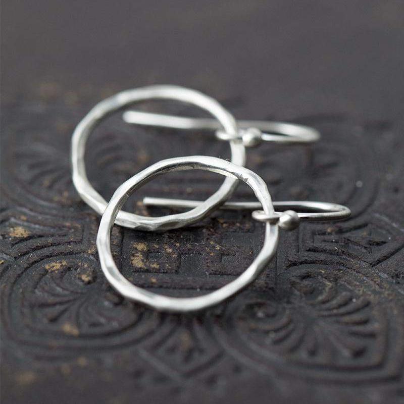 Satin Circle Earrings - Handmade Jewelry by Burnish