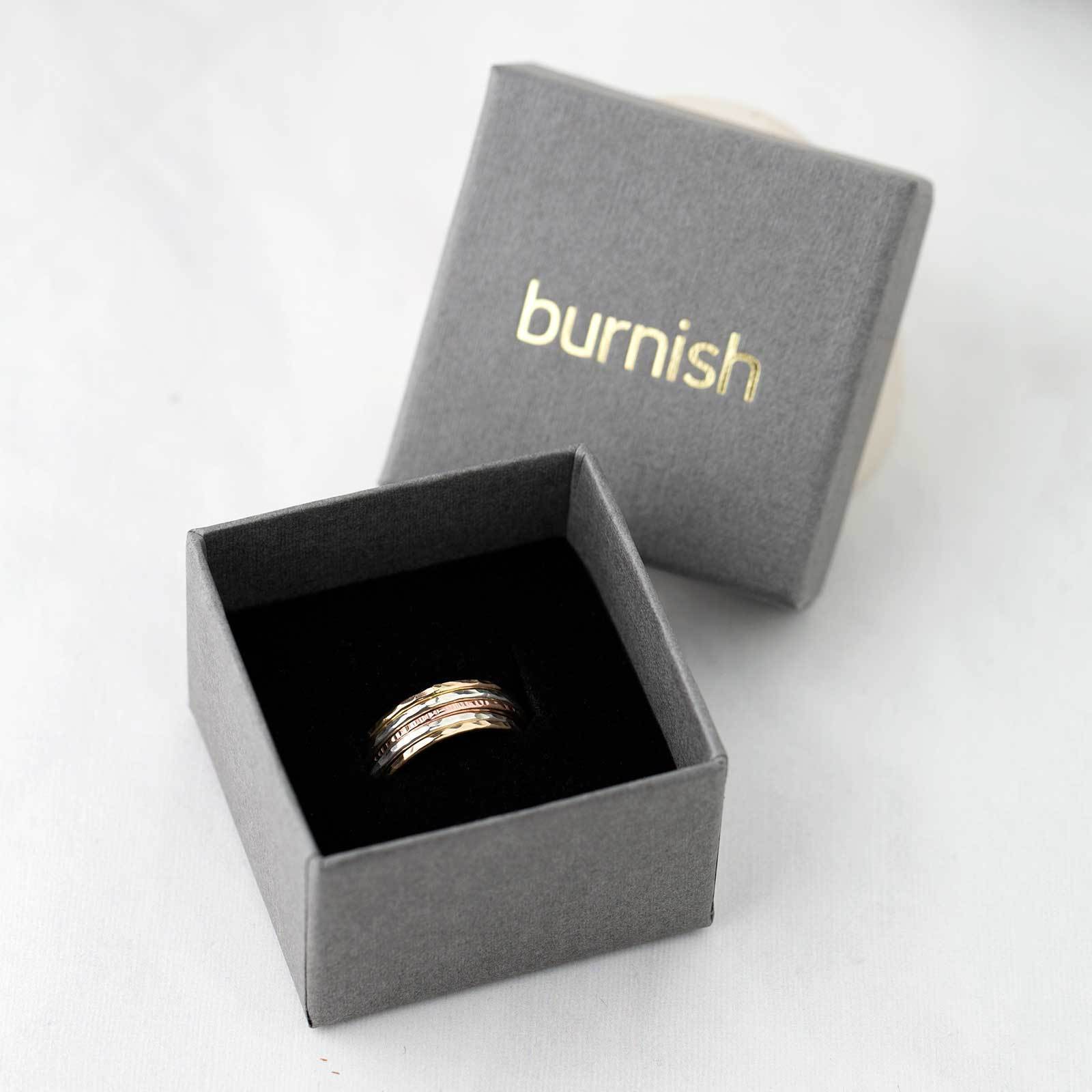 Set of 5 Thin Stacking Rings - Handmade Jewelry by Burnish