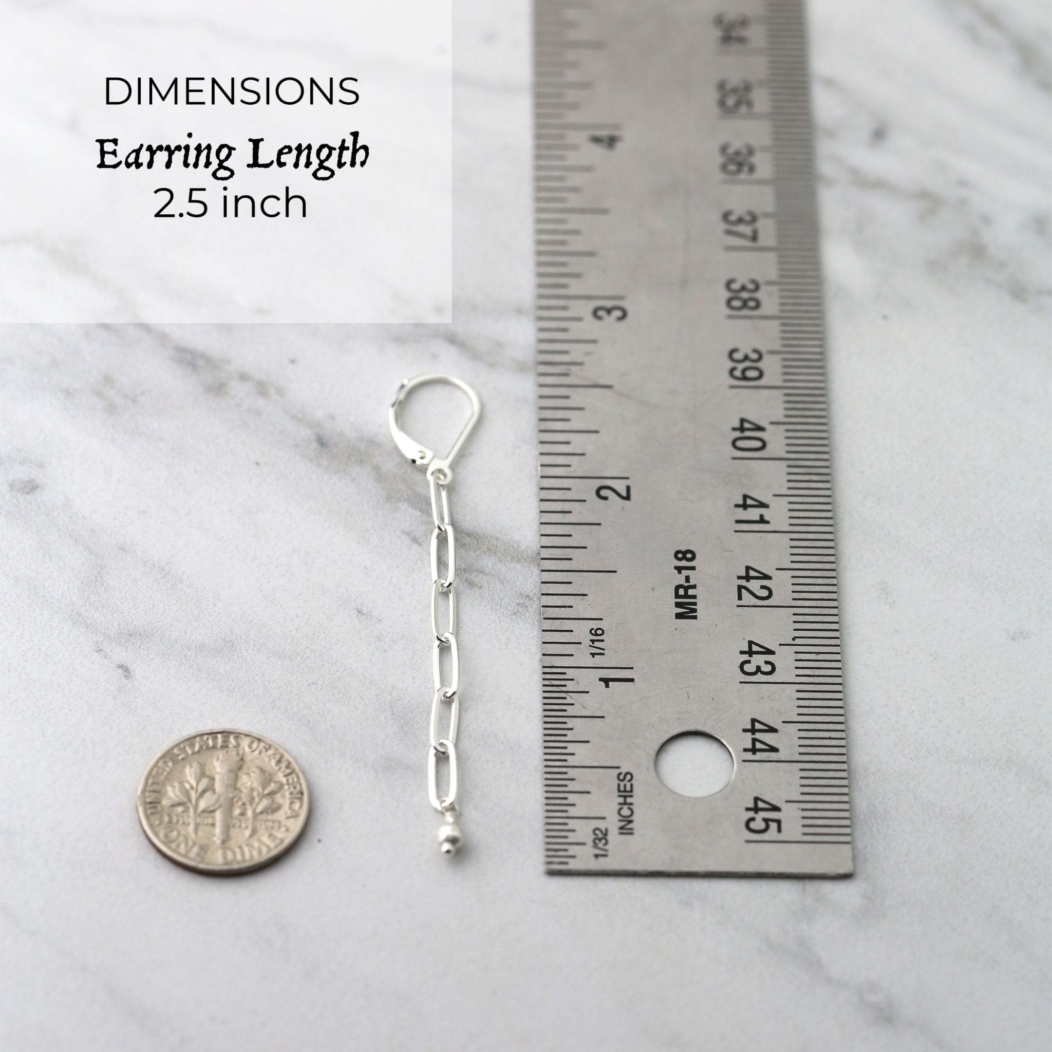 Silver Chain Drop Earrings Lever-back