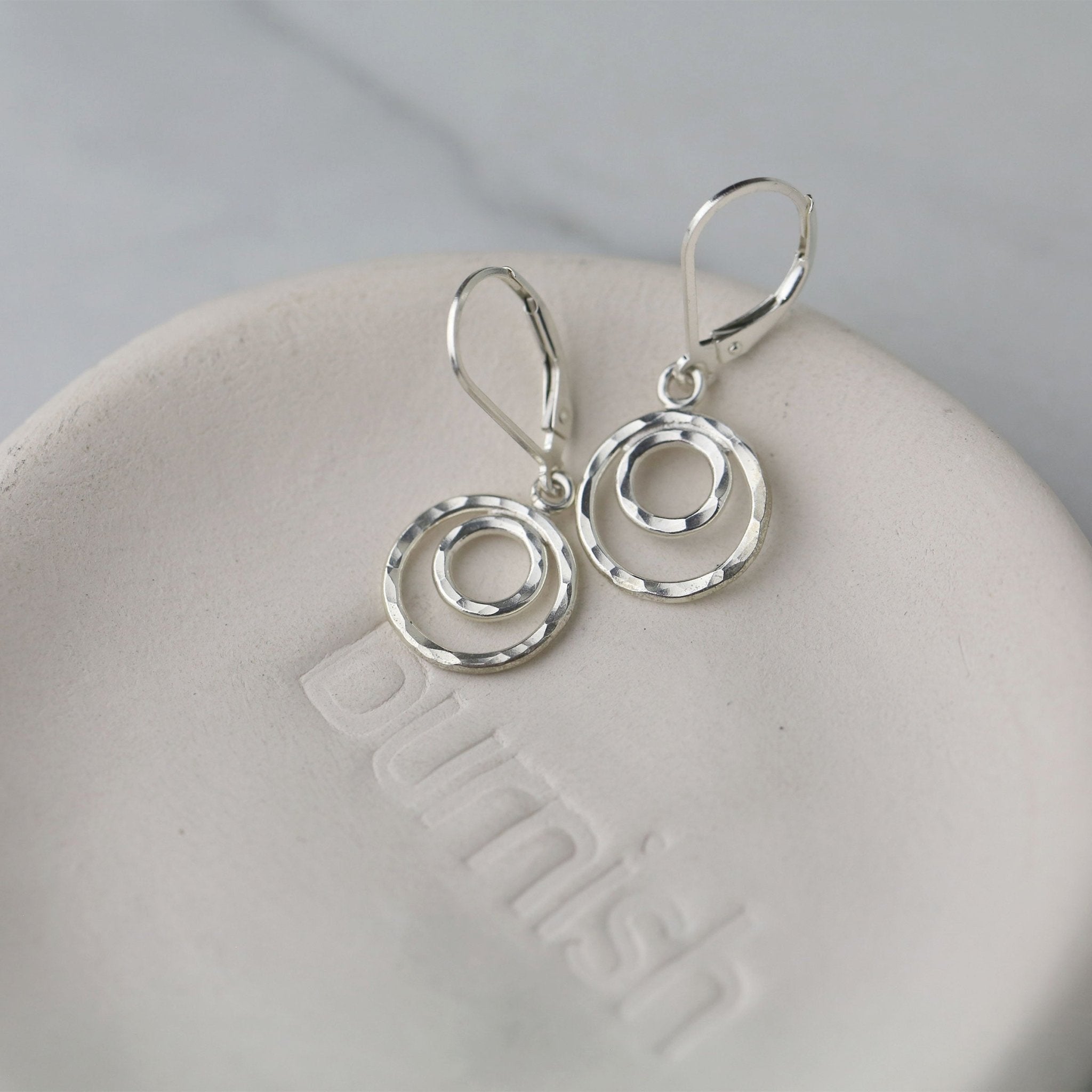Silver Double Circles Jewelry Set