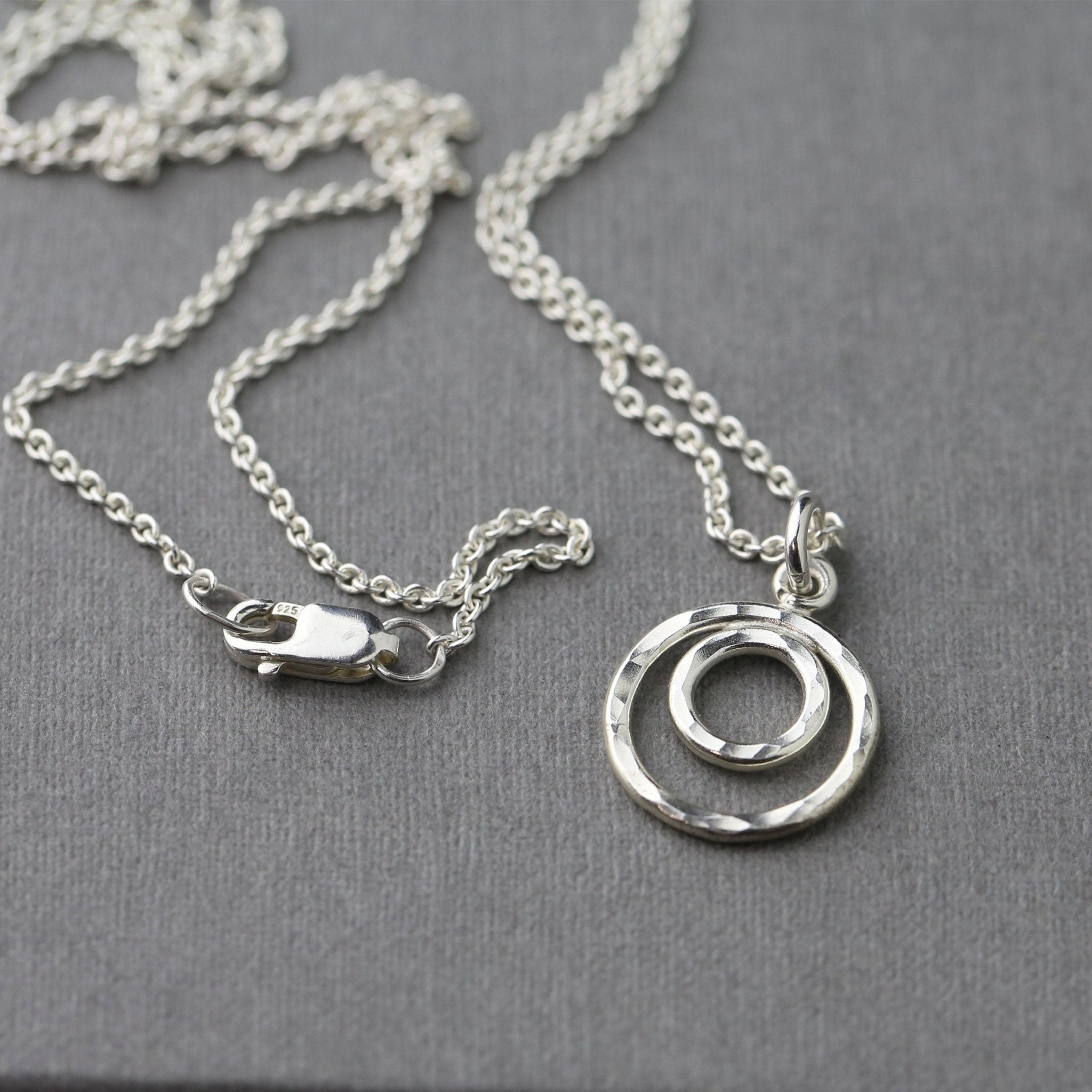 Silver Double Circles Jewelry Set