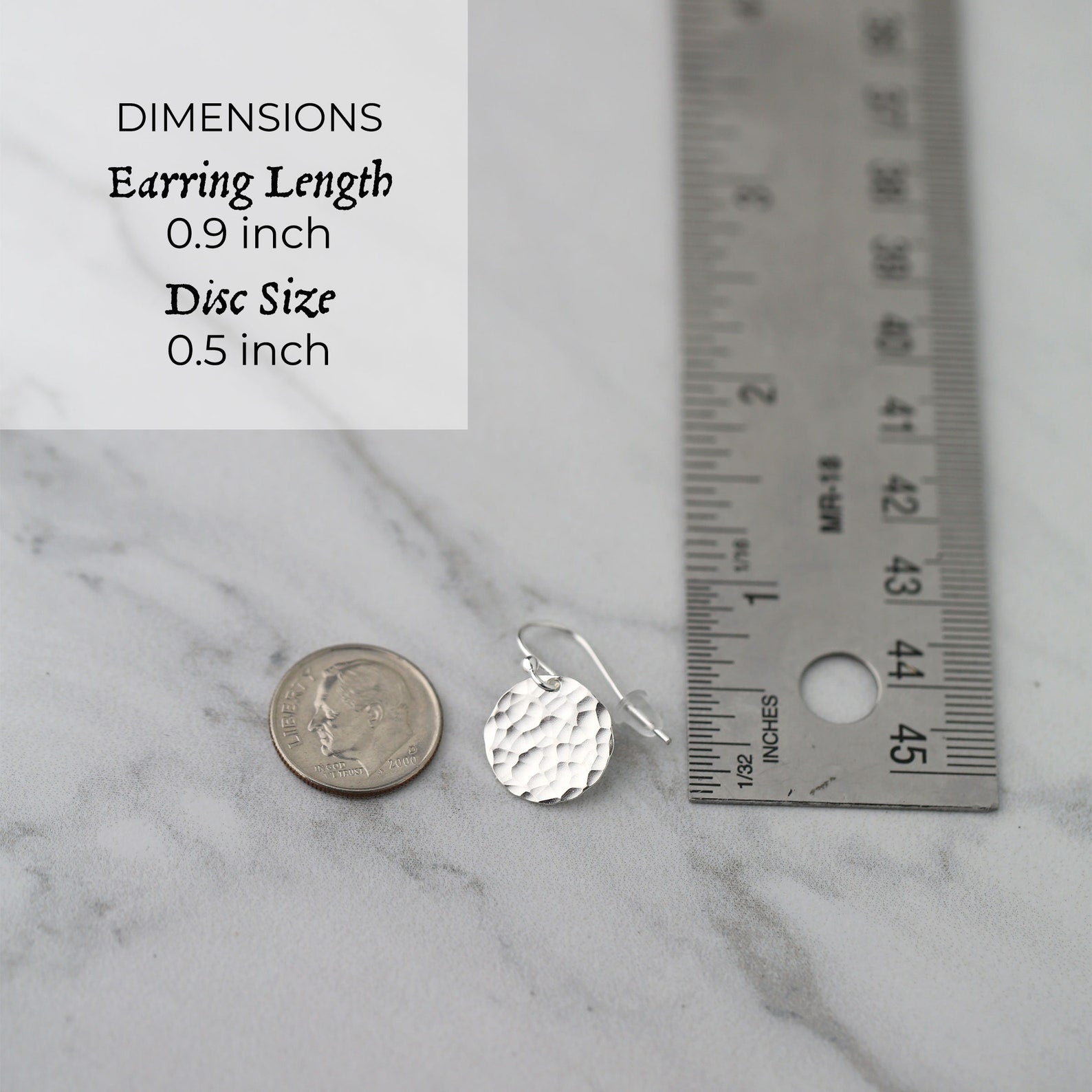 Silver Medium Hammered Disc Earrings