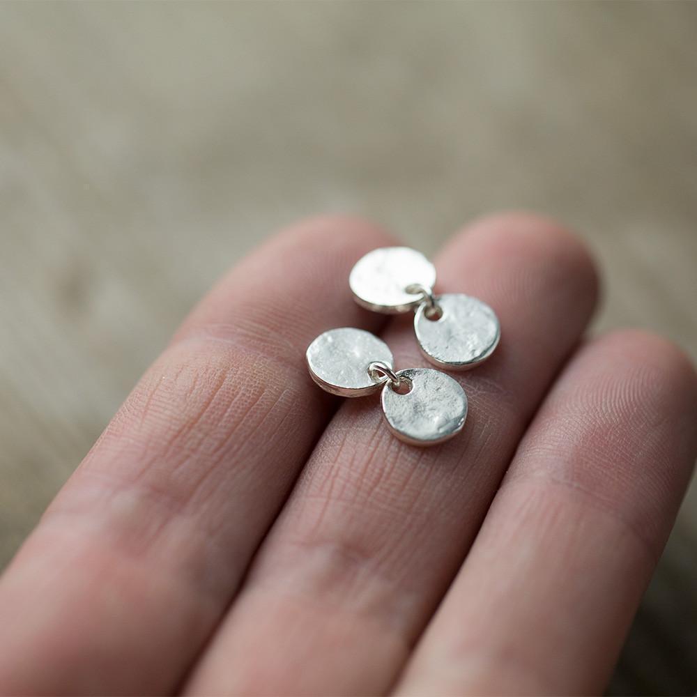 Silver Post Earrings jewelry handmade by Burnish
