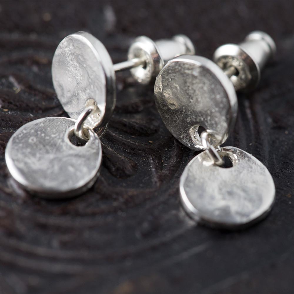 Silver Post Earrings jewelry handmade by Burnish