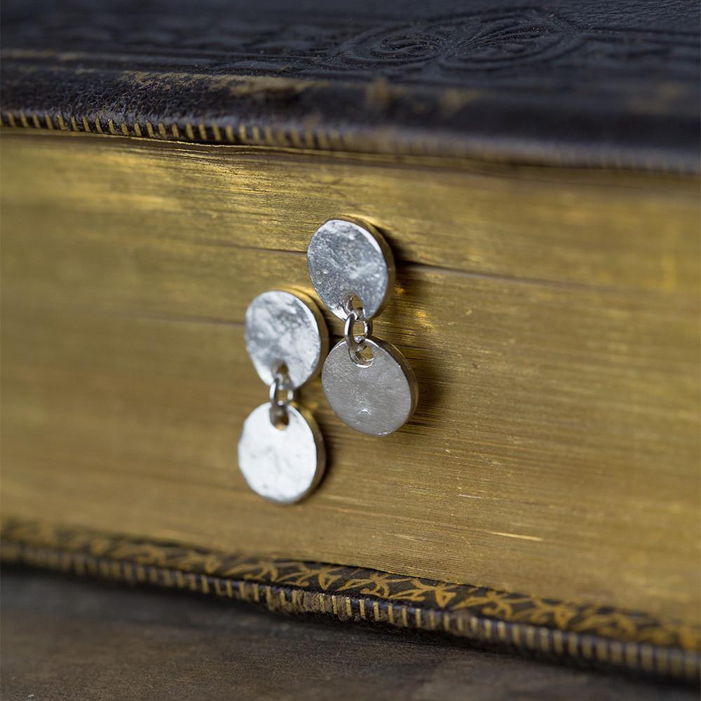 Silver Post Earrings jewelry handmade by Burnish