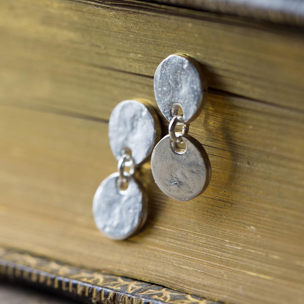 Silver Post Earrings jewelry handmade by Burnish