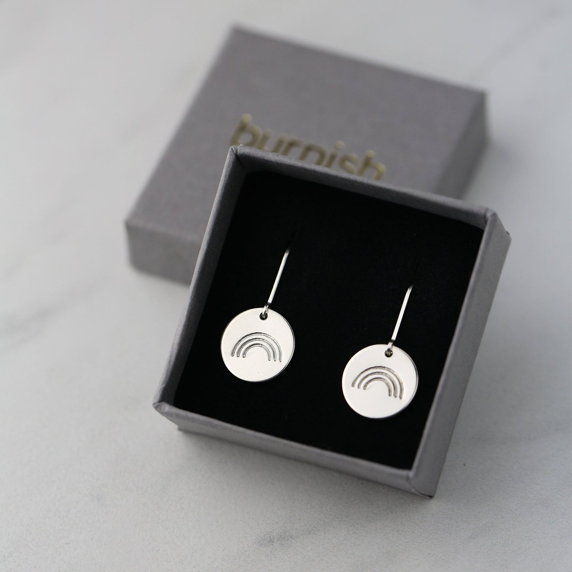 Hand Stamped Rainbow Earrings jewelry handmade by Burnish