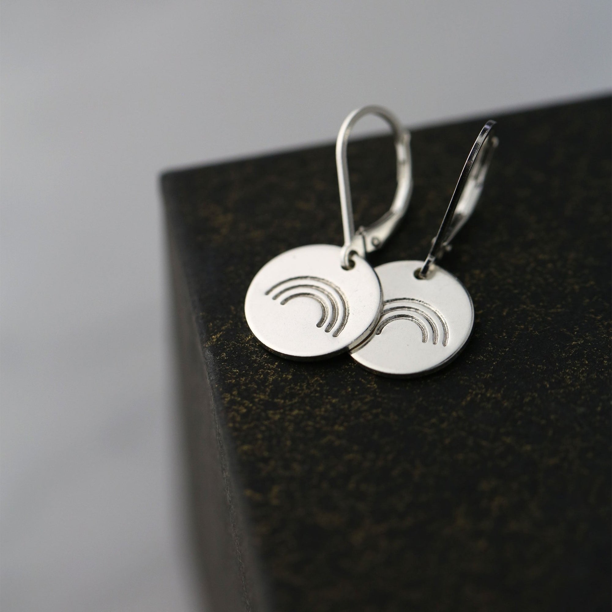 Hand Stamped Rainbow Earrings jewelry handmade by Burnish