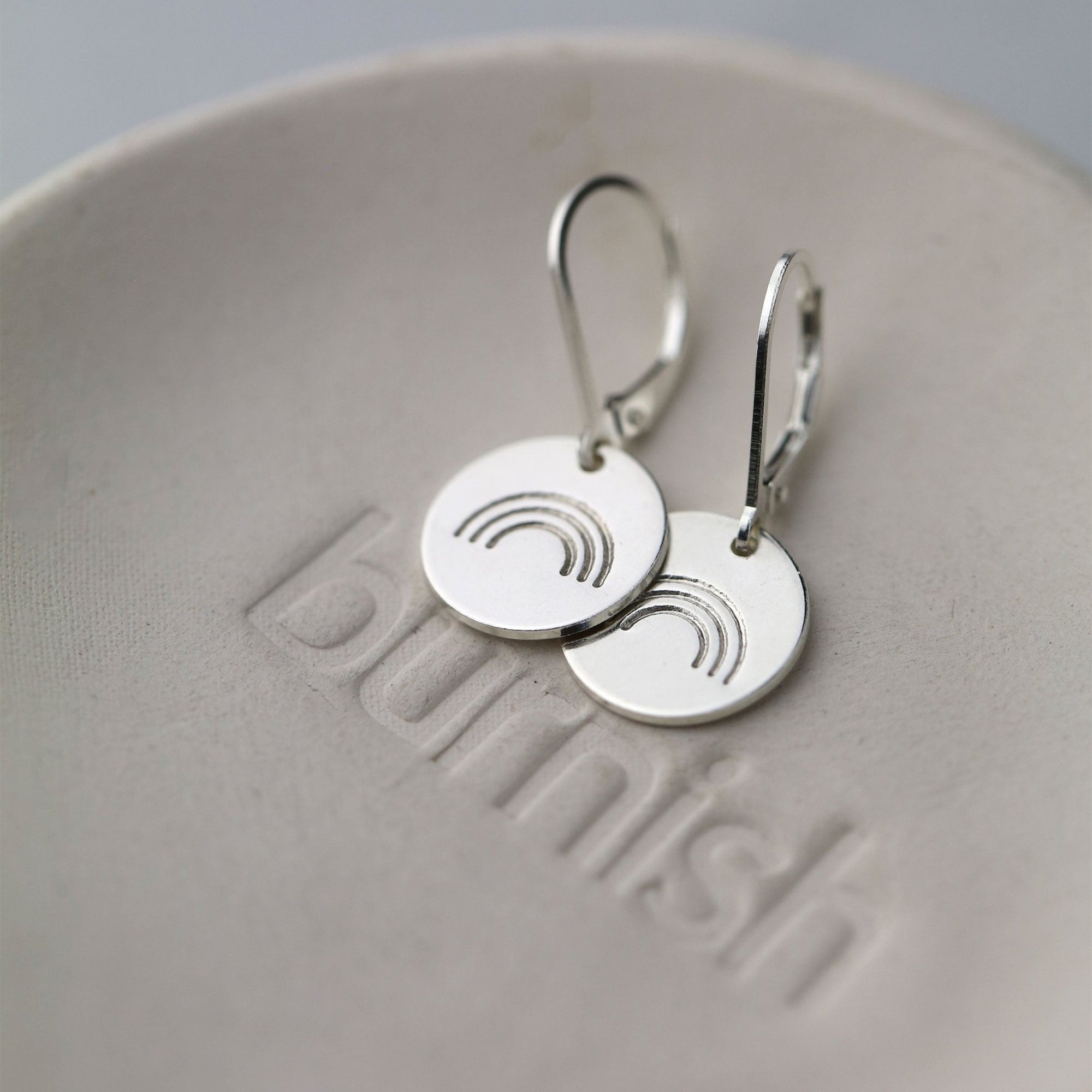 Hand Stamped Rainbow Earrings jewelry handmade by Burnish