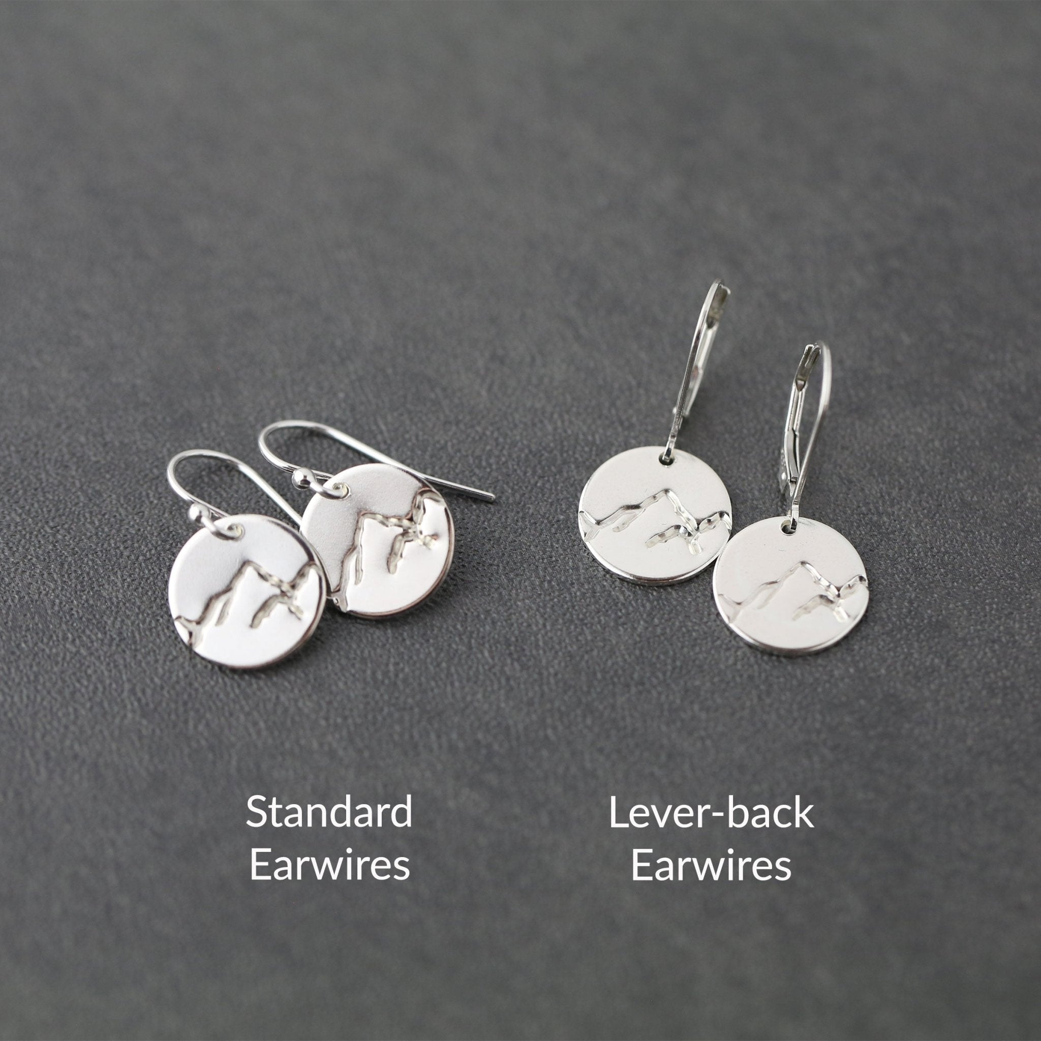 Silver Stamped Mountain Earrings