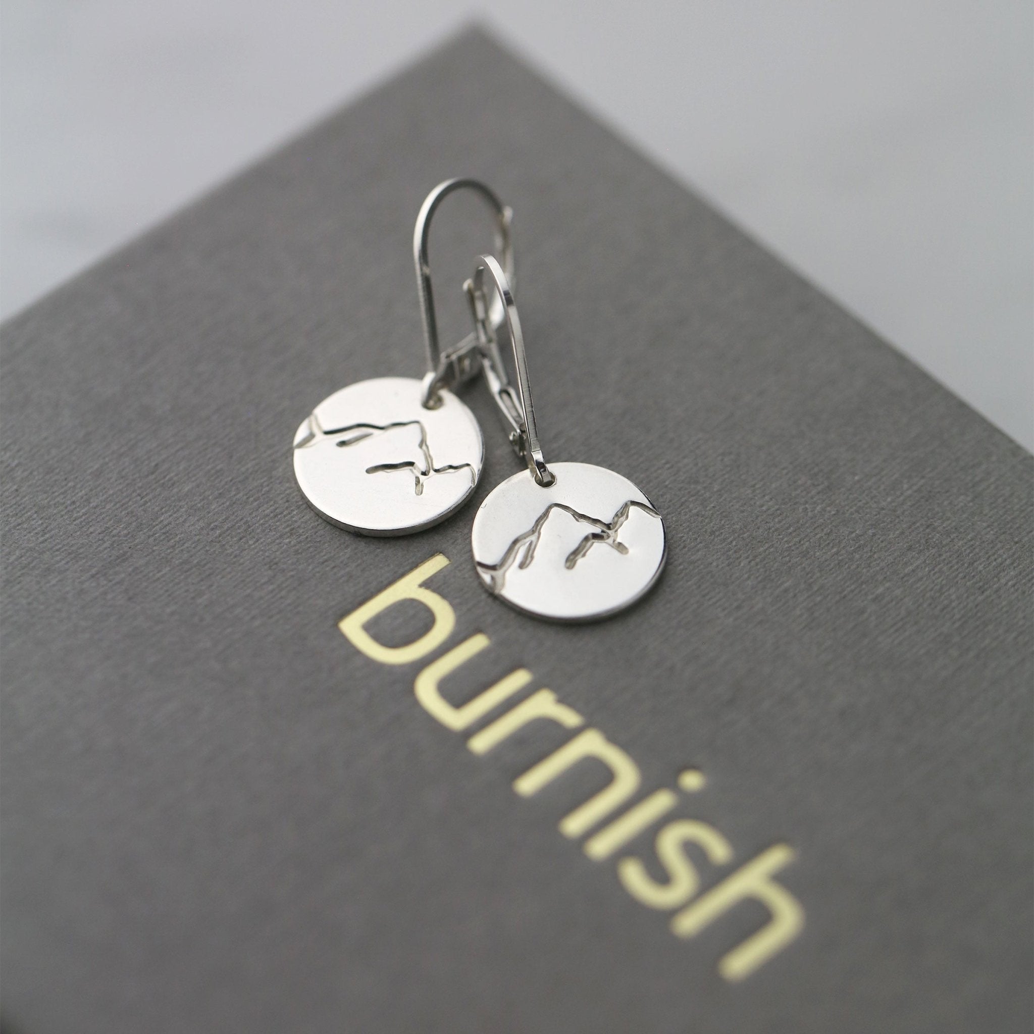 Silver Stamped Mountain Earrings