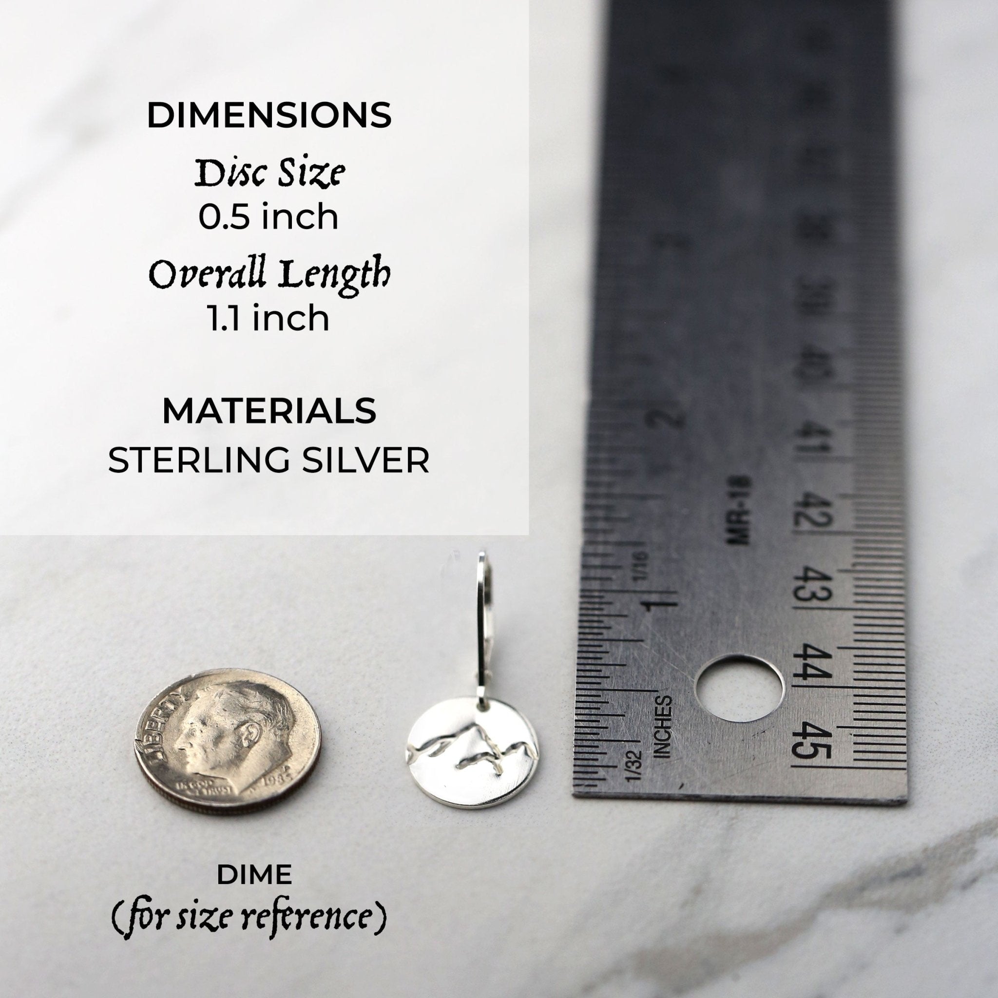 Silver Stamped Mountain Earrings