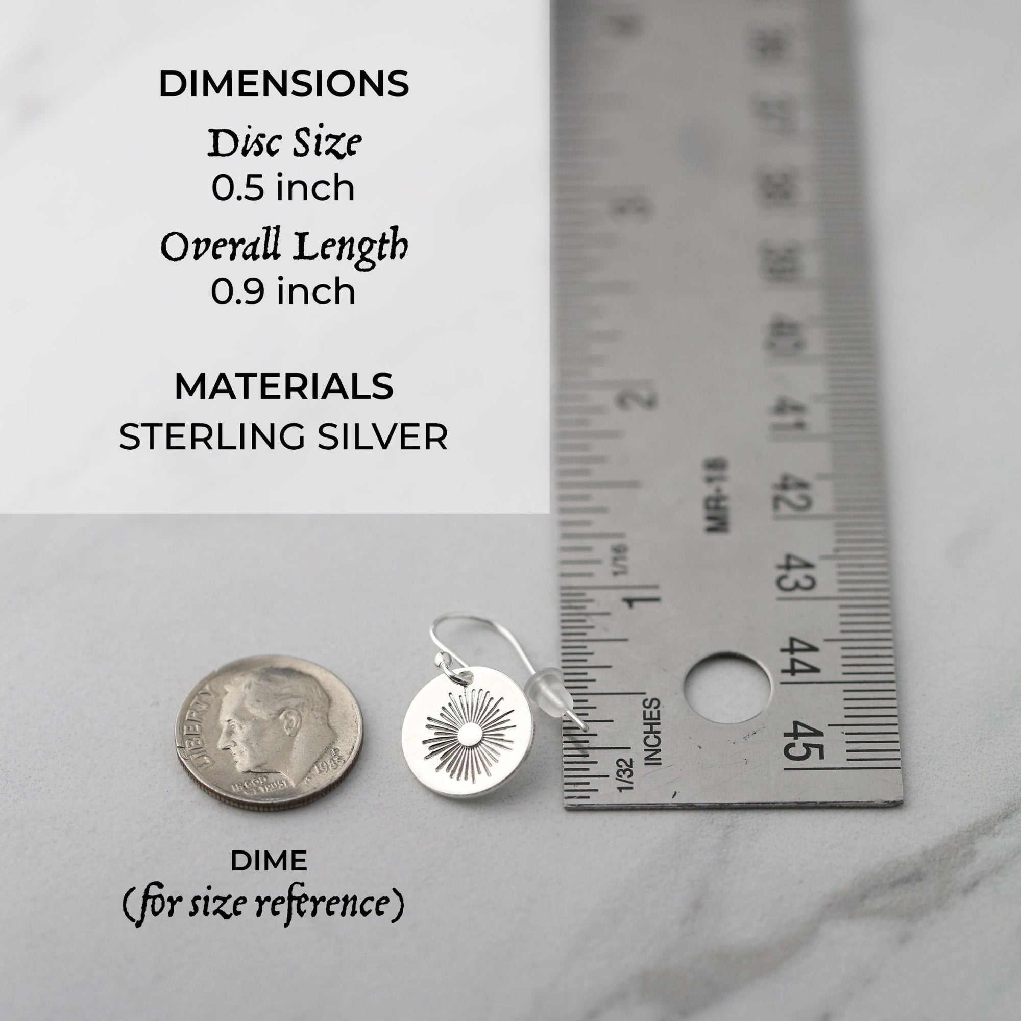 Silver Stamped Sunburst Earrings jewelry handmade by Burnish