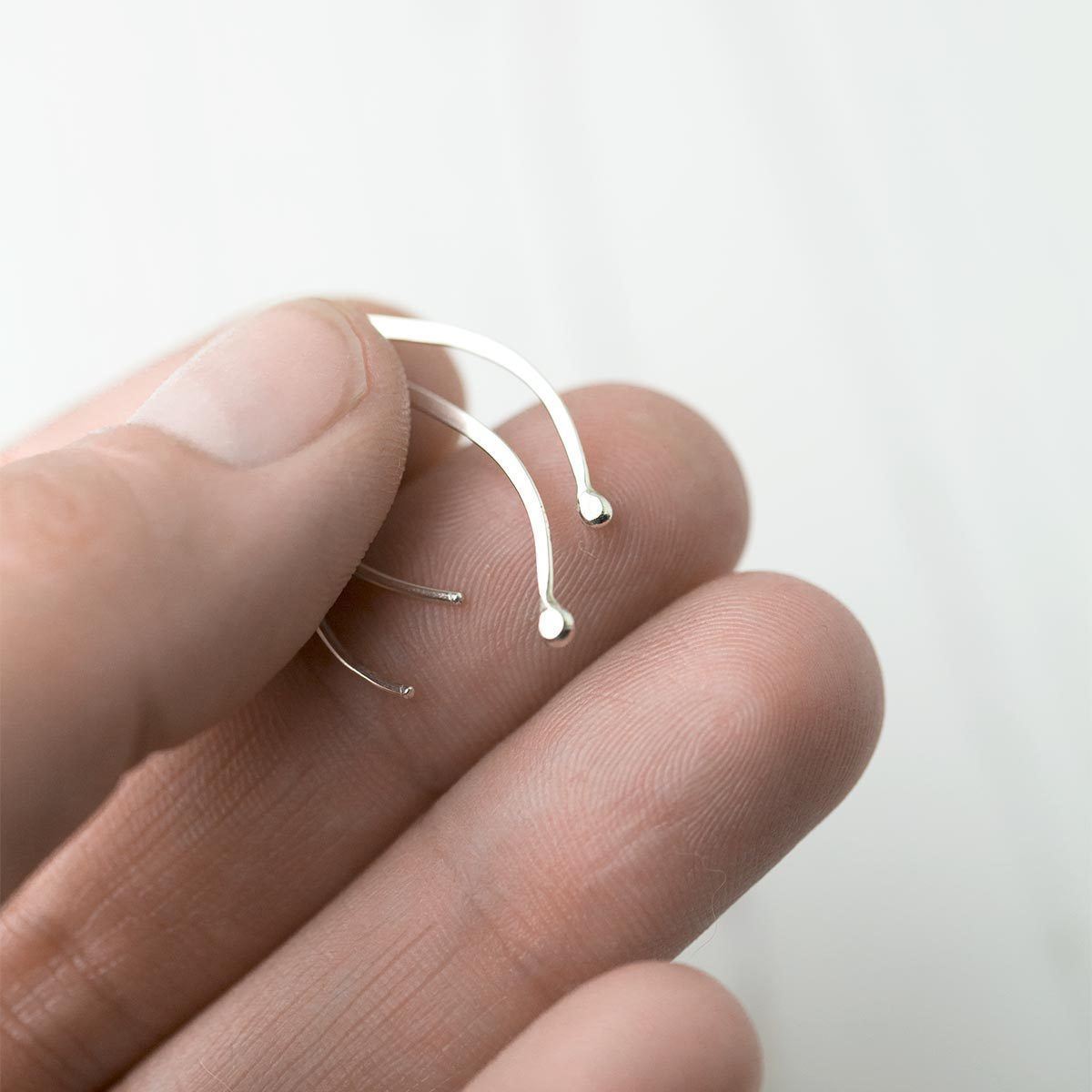 Sterling Droplet Earrings - Handmade Jewelry by Burnish