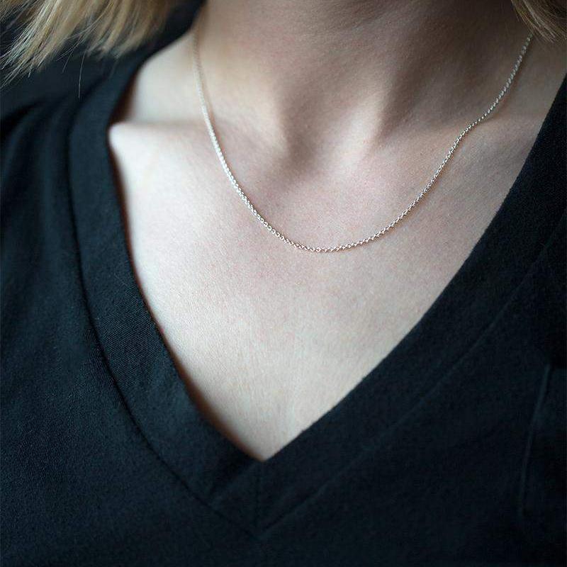 Sterling Silver Cable Chain Necklace jewelry handmade by Burnish