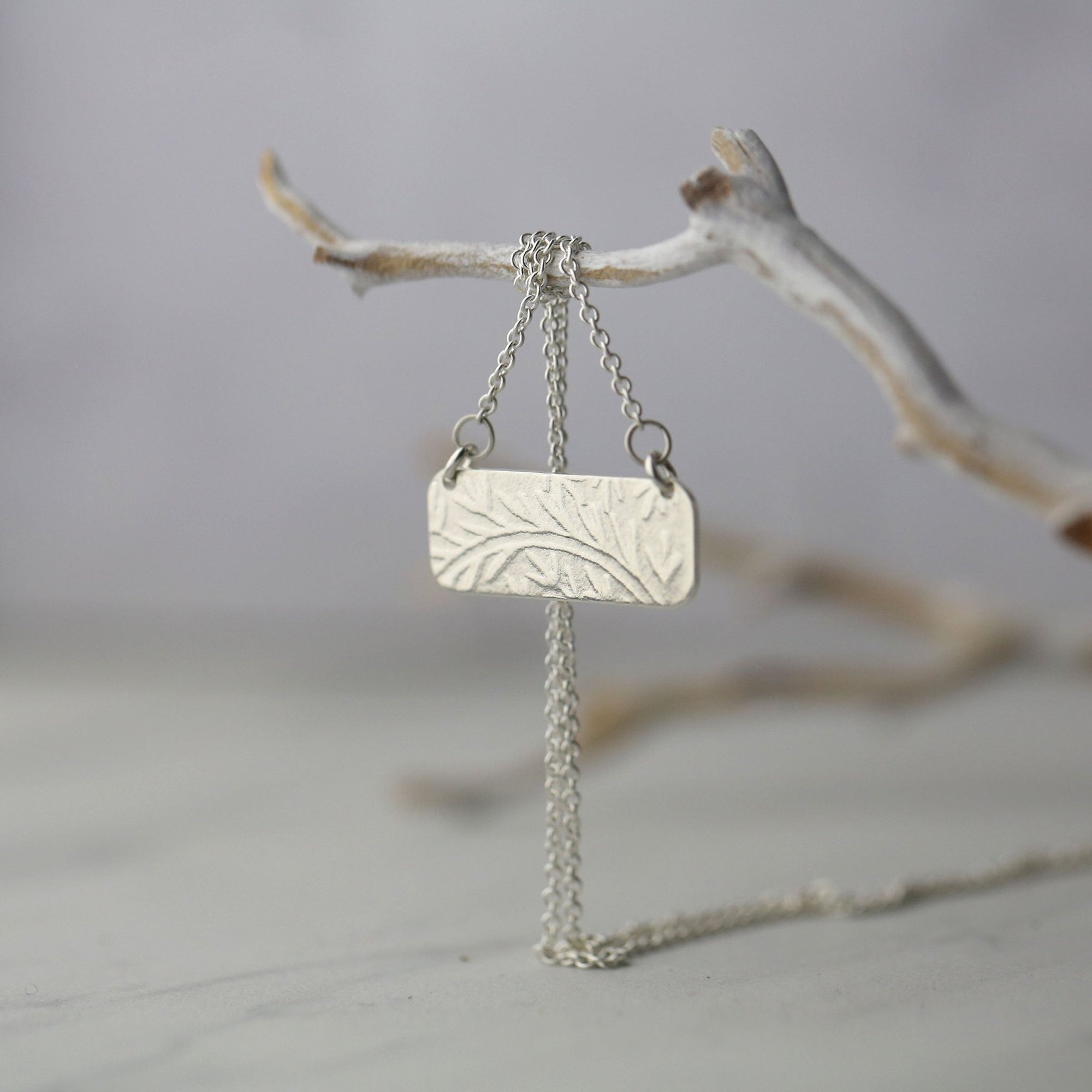 Sterling Silver Vine &amp; Leaves Pendant Necklace