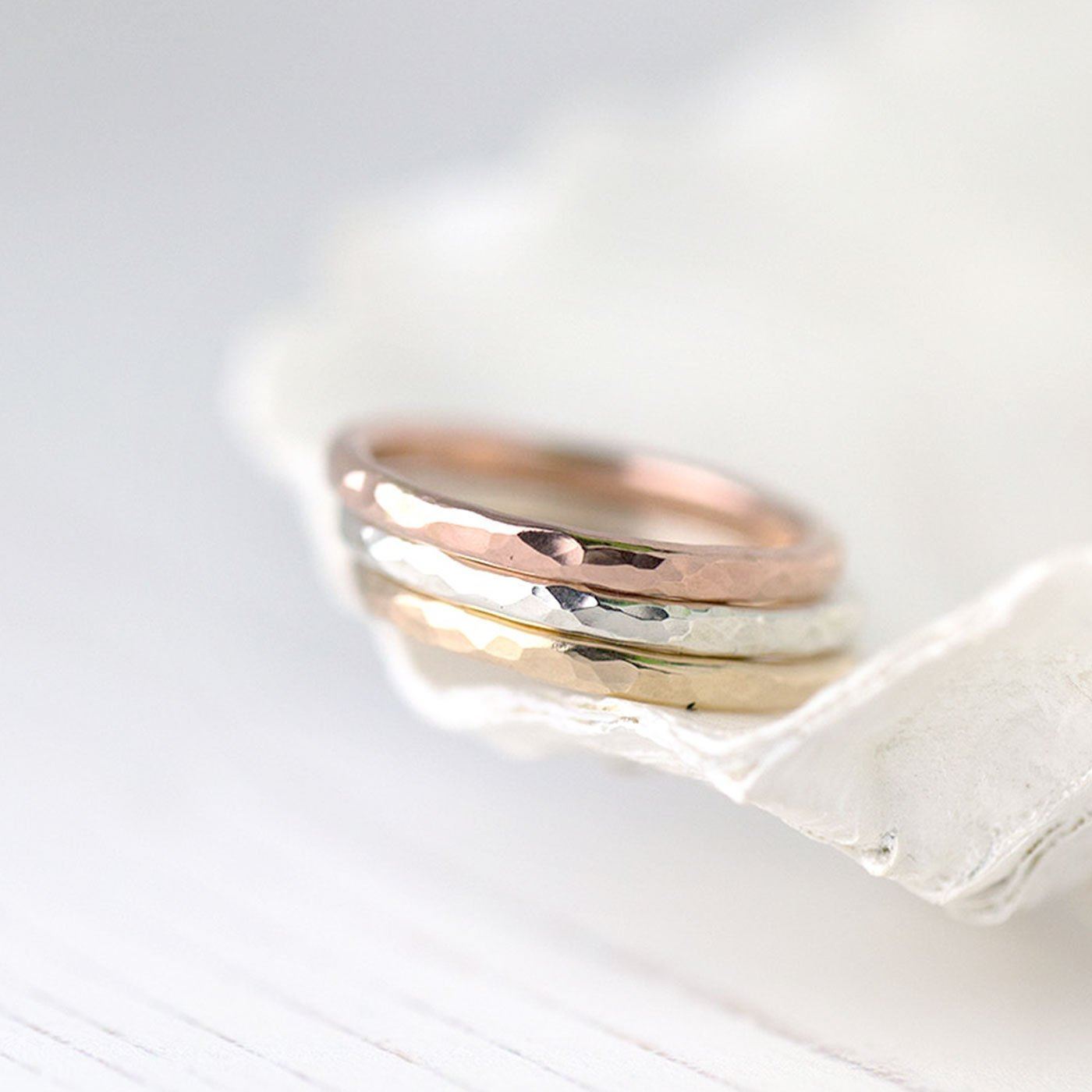 Thick Hammered Ring - Handmade Jewelry by Burnish