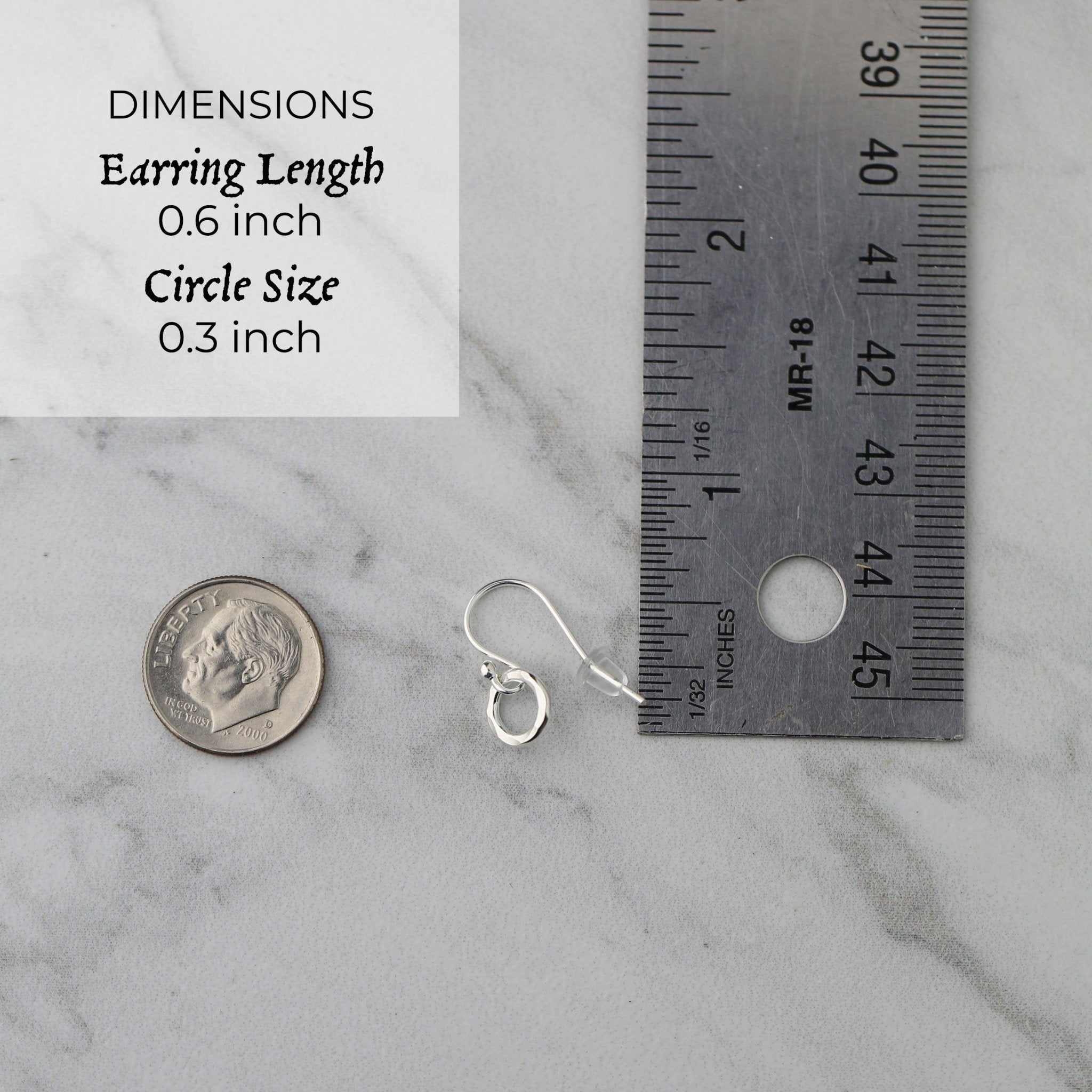 Tiny Circle Earrings - Sterling Silver