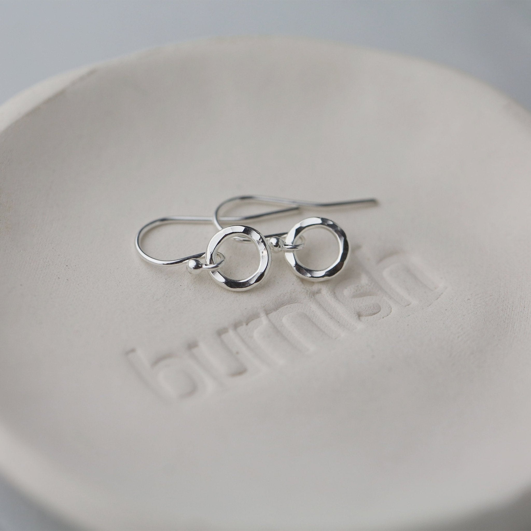 Tiny Circle Earrings - Sterling Silver