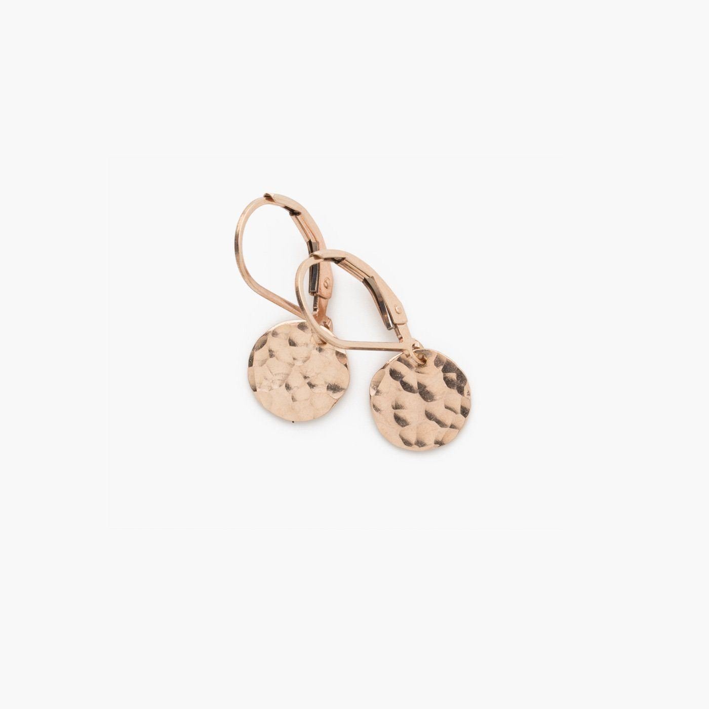 Tiny Disk Lever-back Earrings - Handmade Jewelry by Burnish