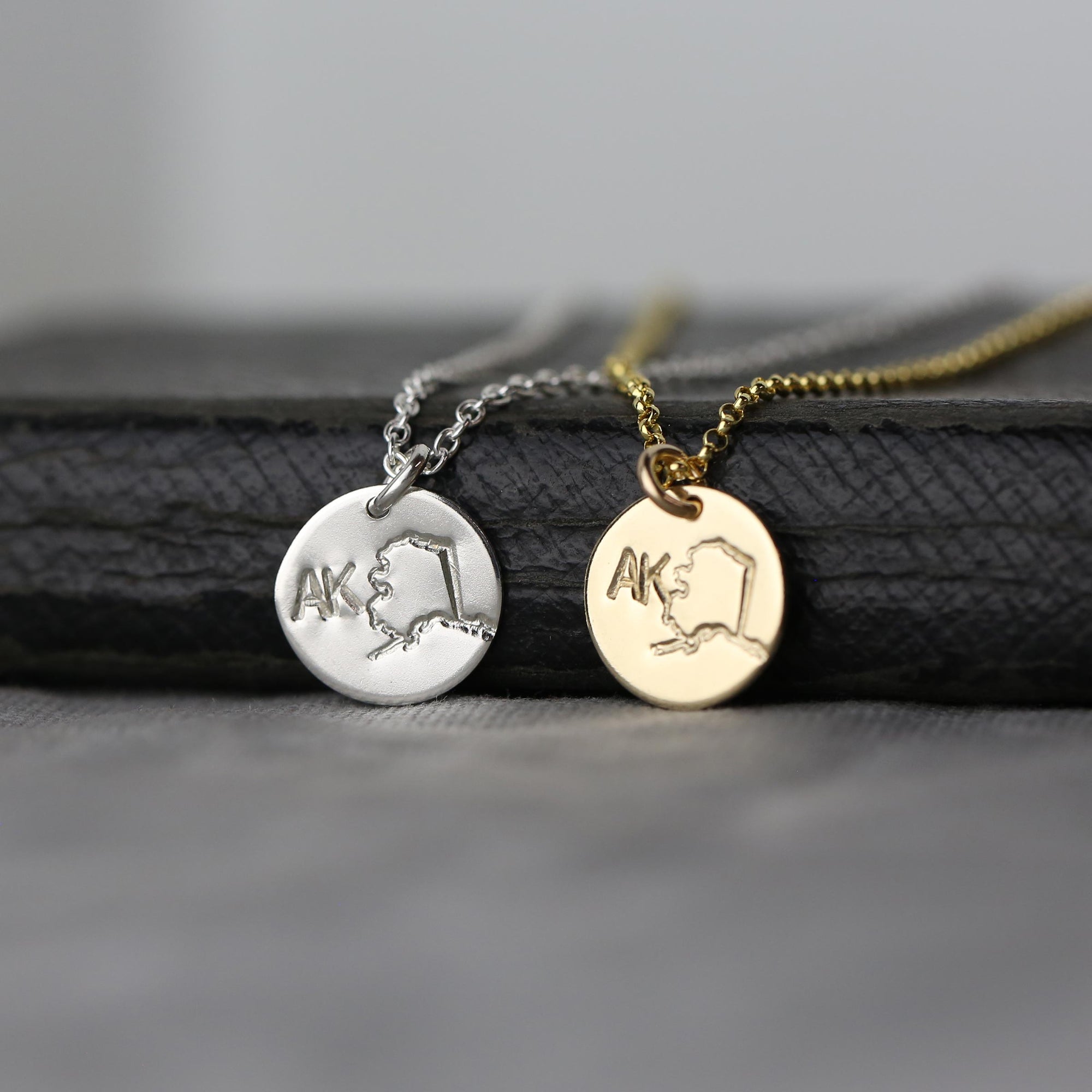 Alaska State AK Necklace