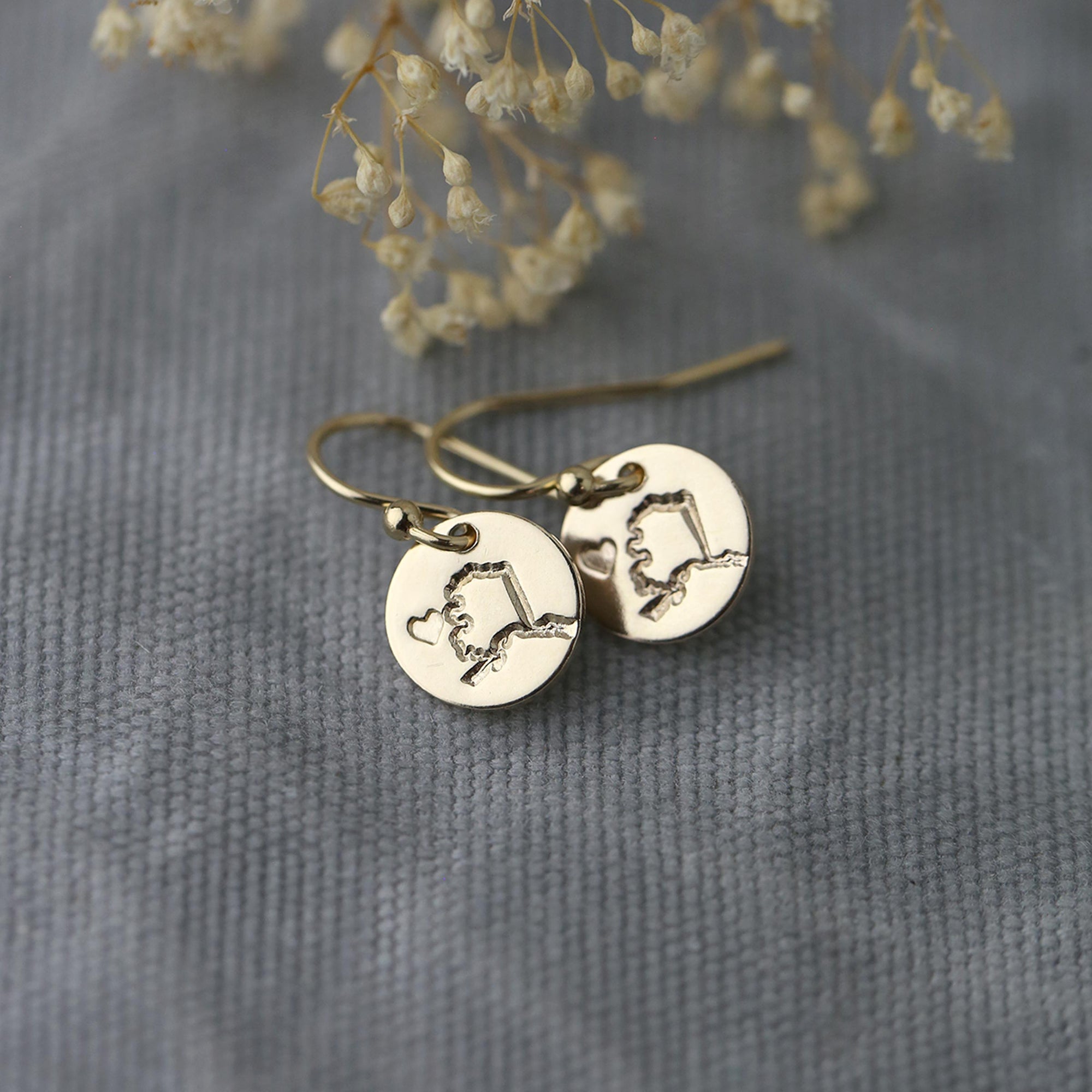 Alaska State Love Earrings