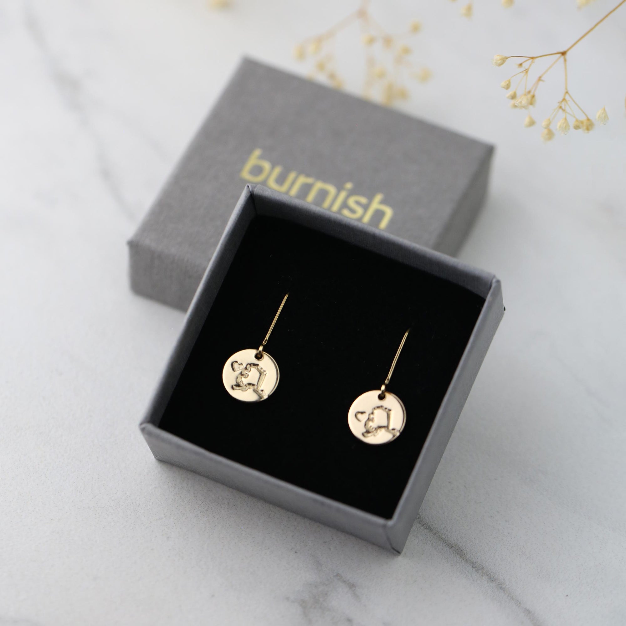 Alaska State Love Earrings