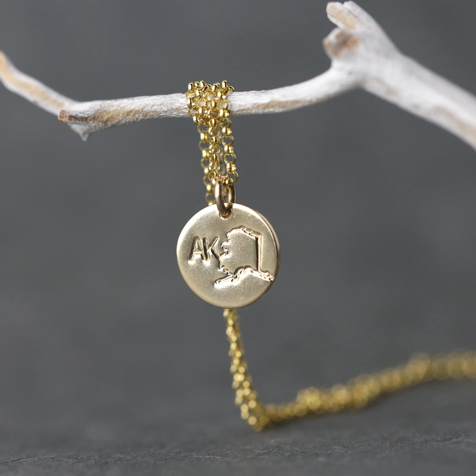 Alaska State AK Necklace
