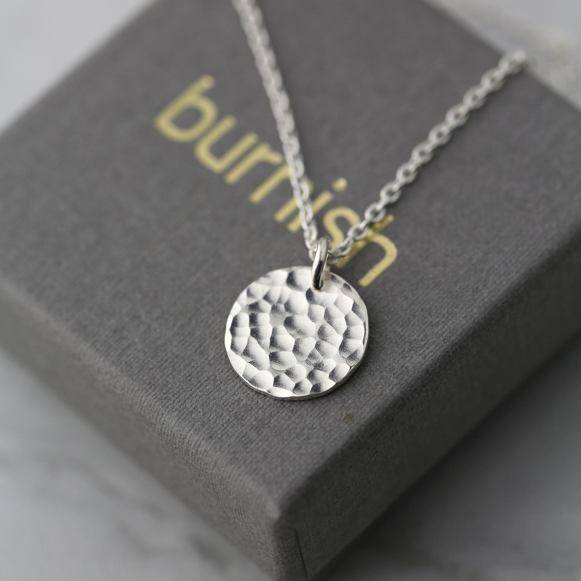 Hammered Medium Disc Necklace