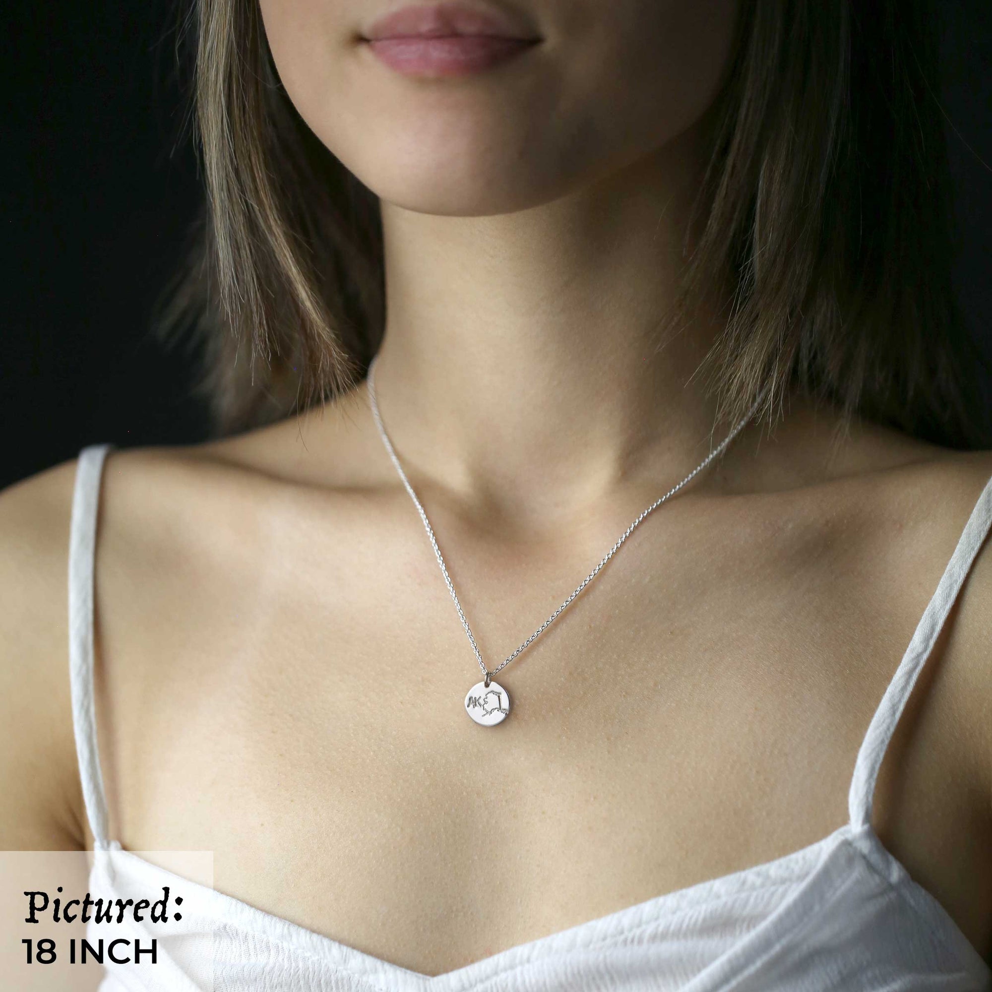 Alaska State AK Necklace