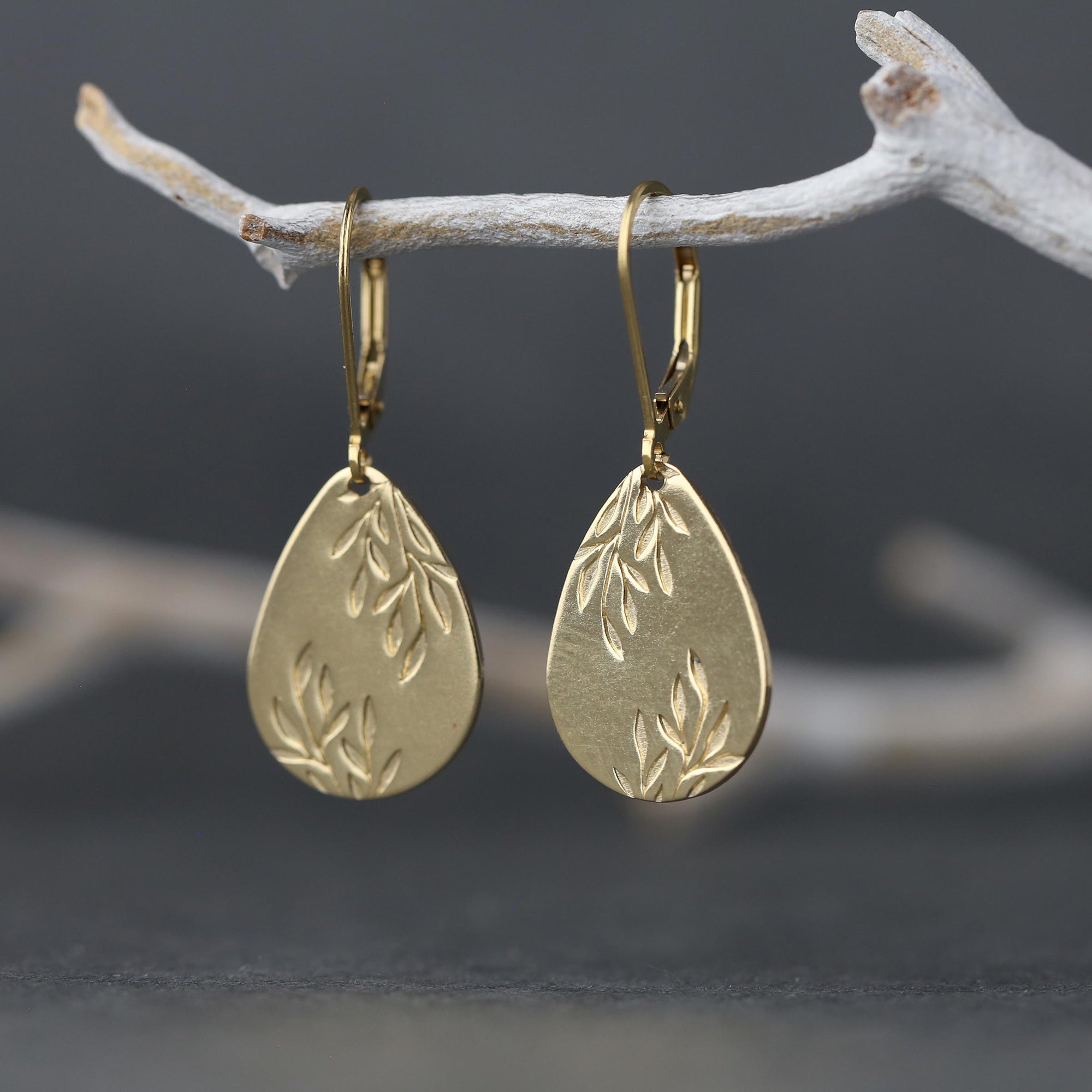 Willow Leaves Teardrop Earrings