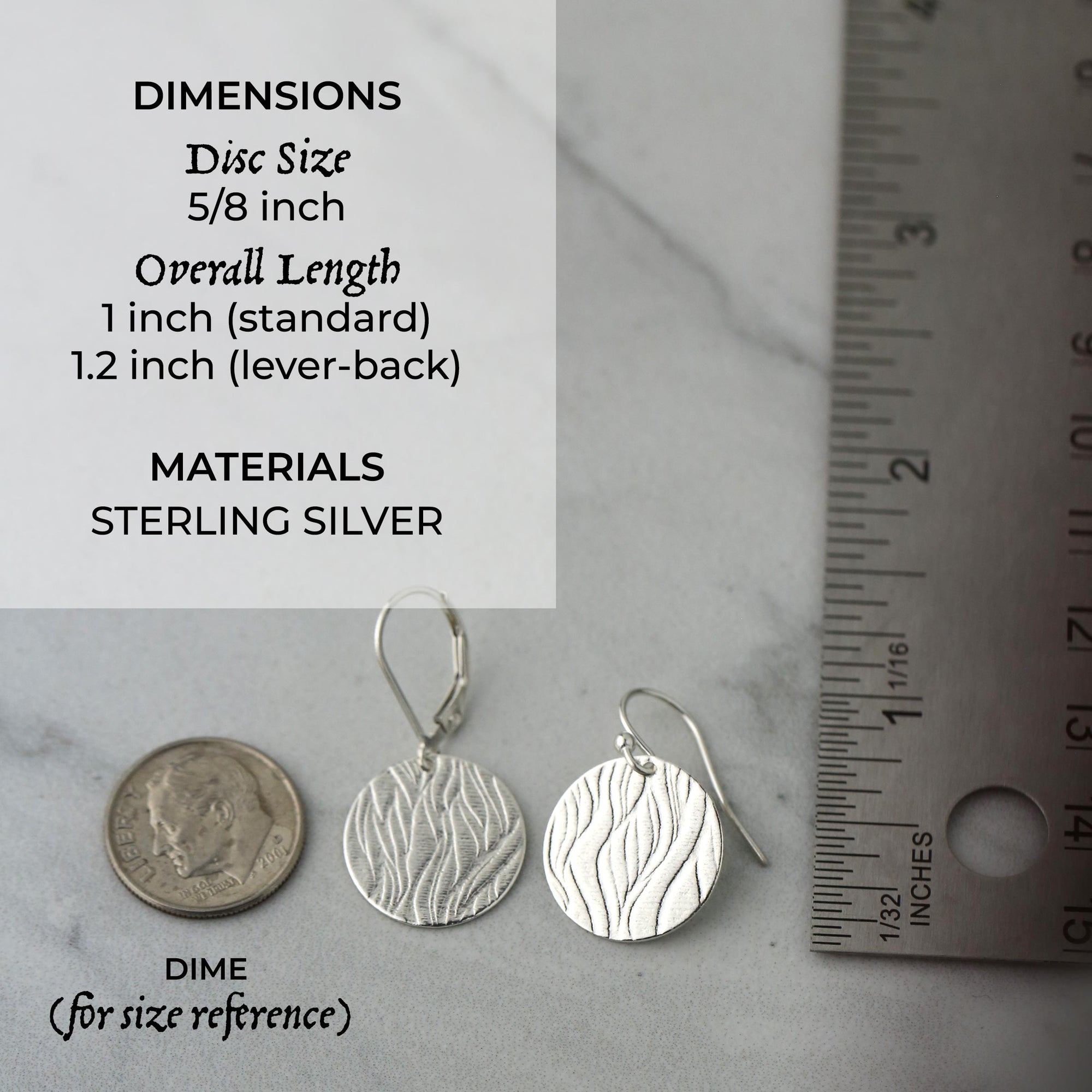 Silver Waves Disc Earrings