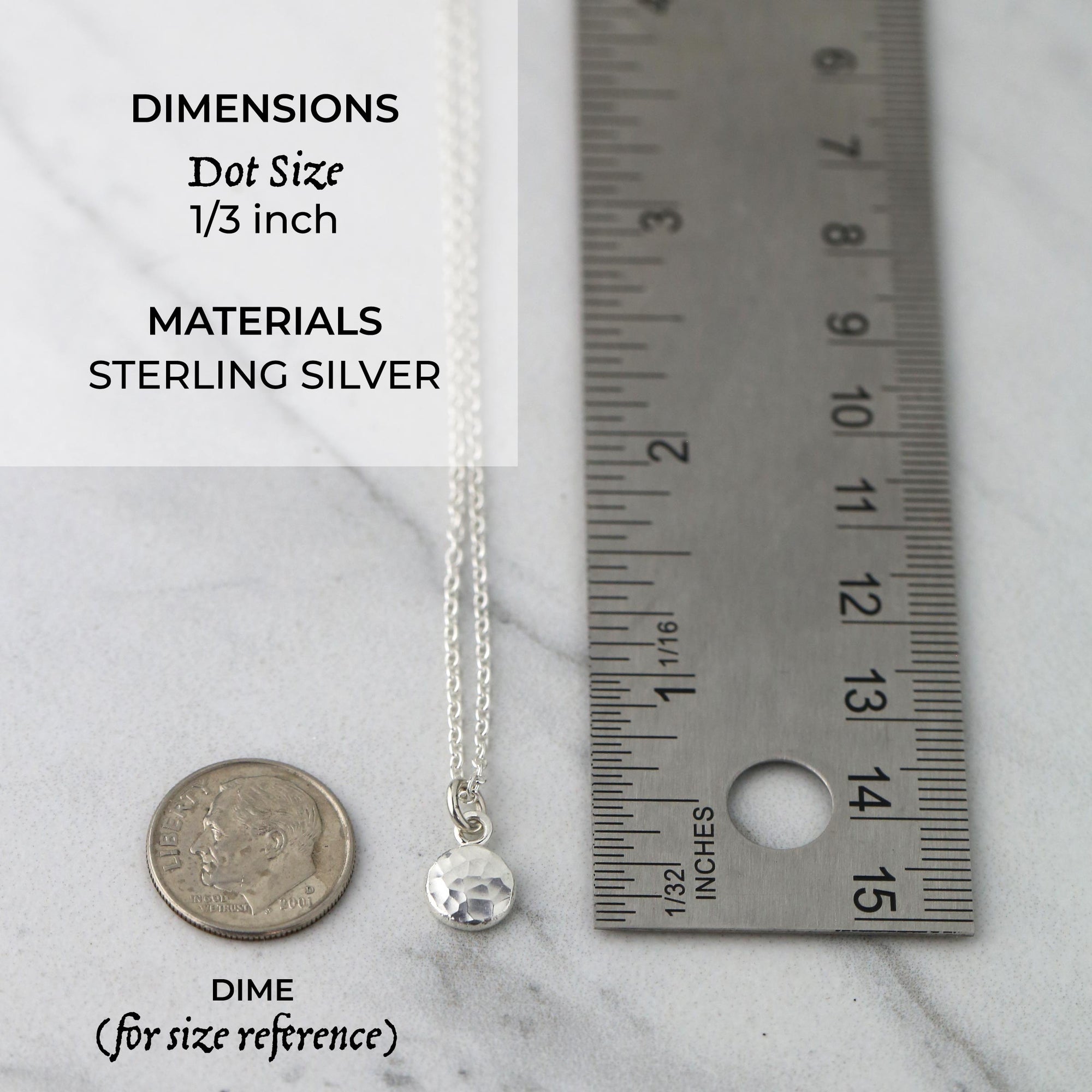 Recycled Silver Hammered Dot Necklace