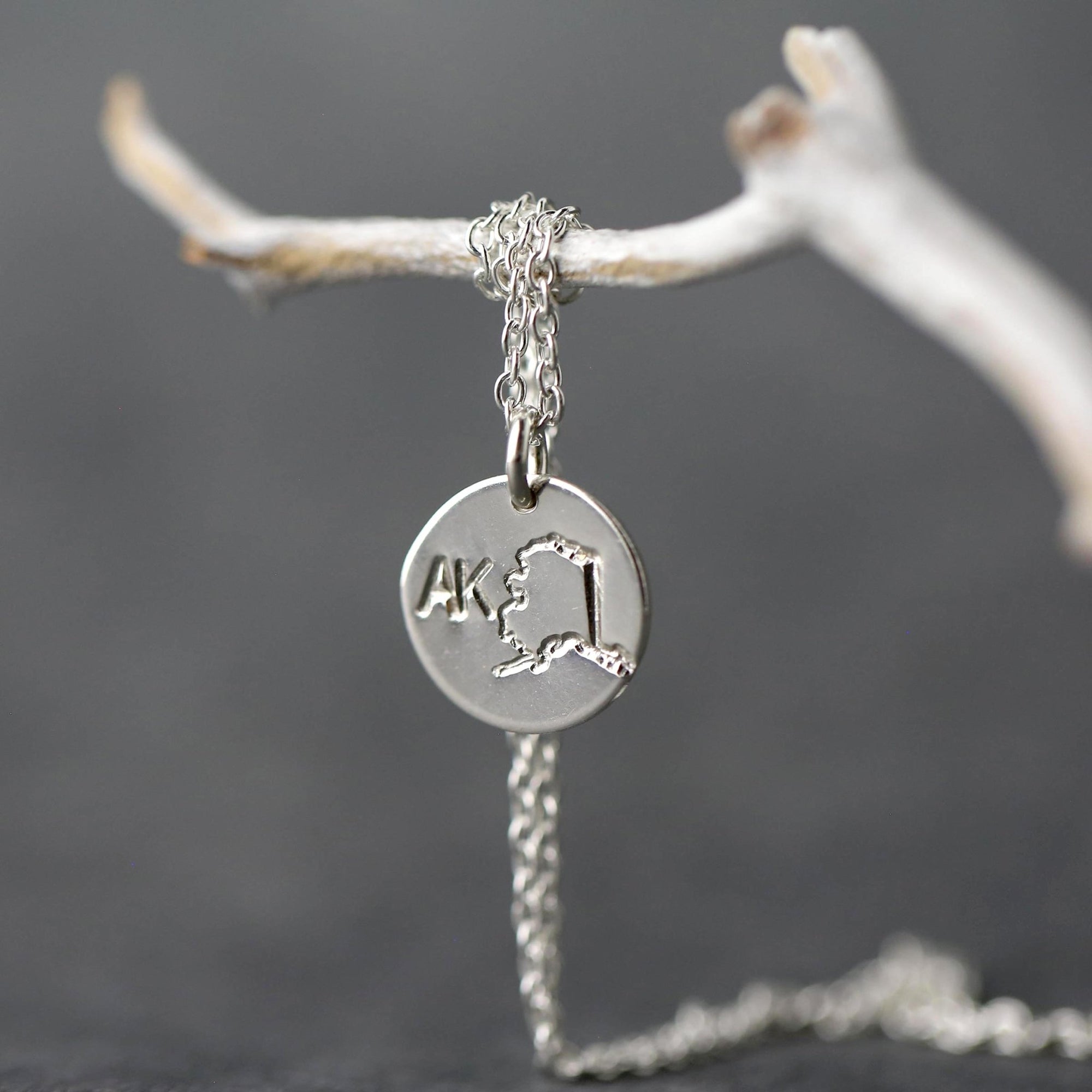 Alaska State AK Necklace jewelry handmade by Burnish